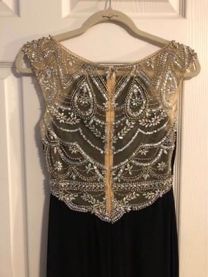 Renaissance Bridals Size 4 Prom Cap Sleeve Sequined Black Mermaid Dress on Queenly