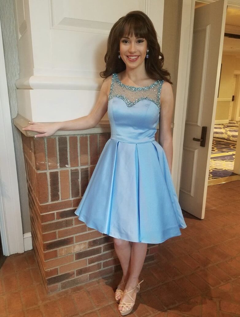Sherri Hill Size 4 Homecoming Light Blue Cocktail Dress on Queenly