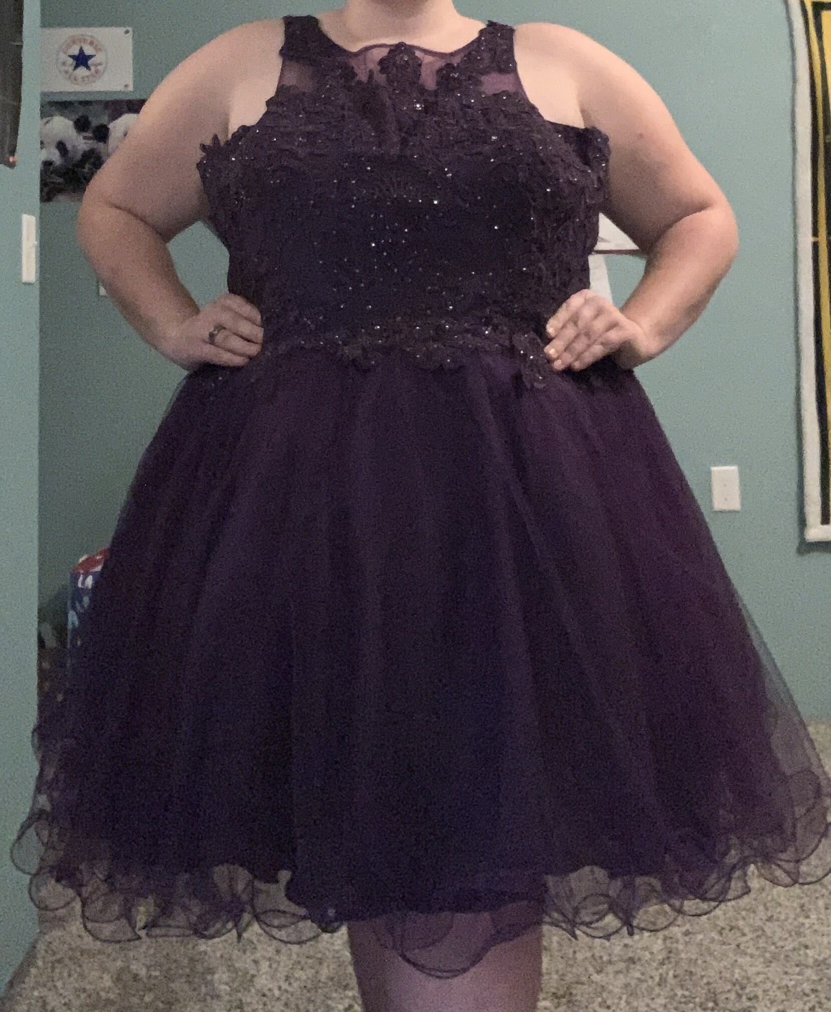 Tease prom Plus Size 26 Homecoming Sequined Purple Cocktail Dress on Queenly