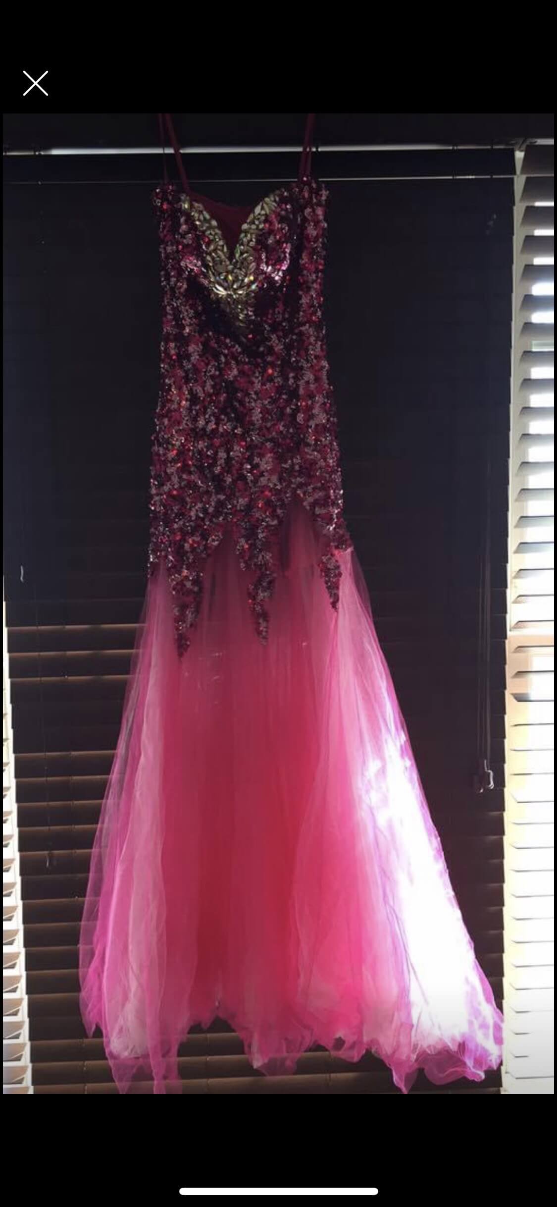 Size 4 Strapless Sequined Pink Mermaid Dress on Queenly