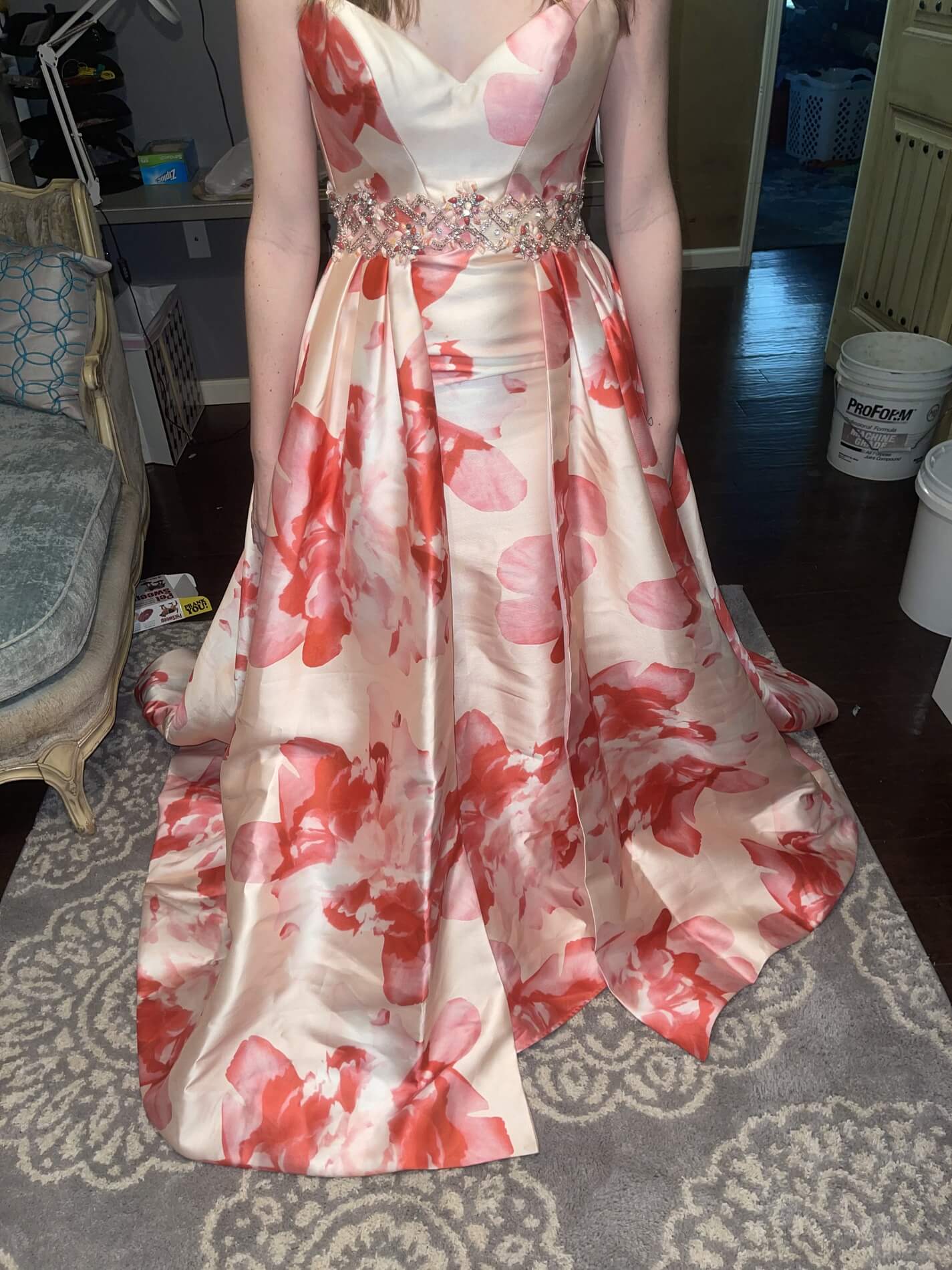 Size 0 Prom Floral Multicolor Floor Length Maxi on Queenly