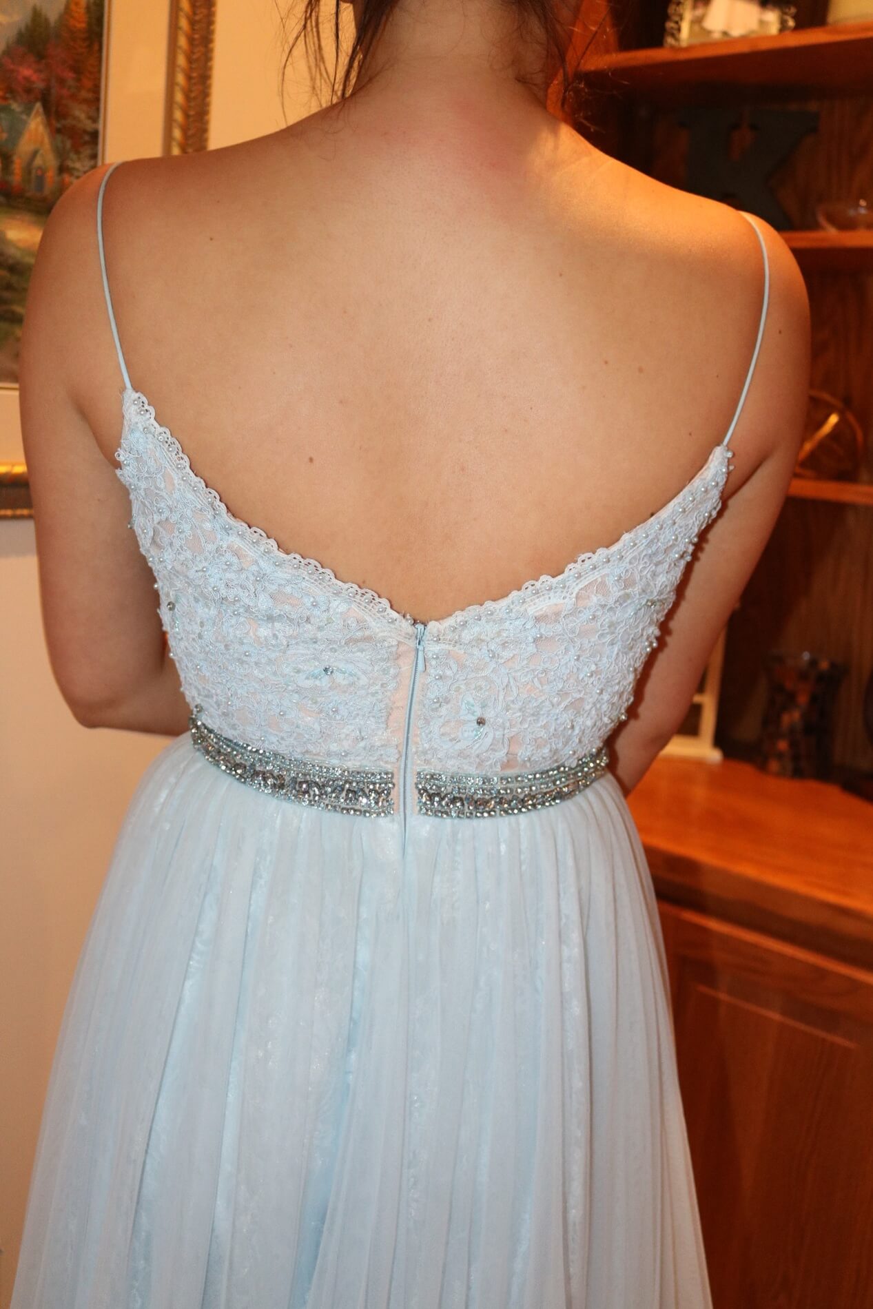 Size 8 Prom Light Blue A-line Dress on Queenly