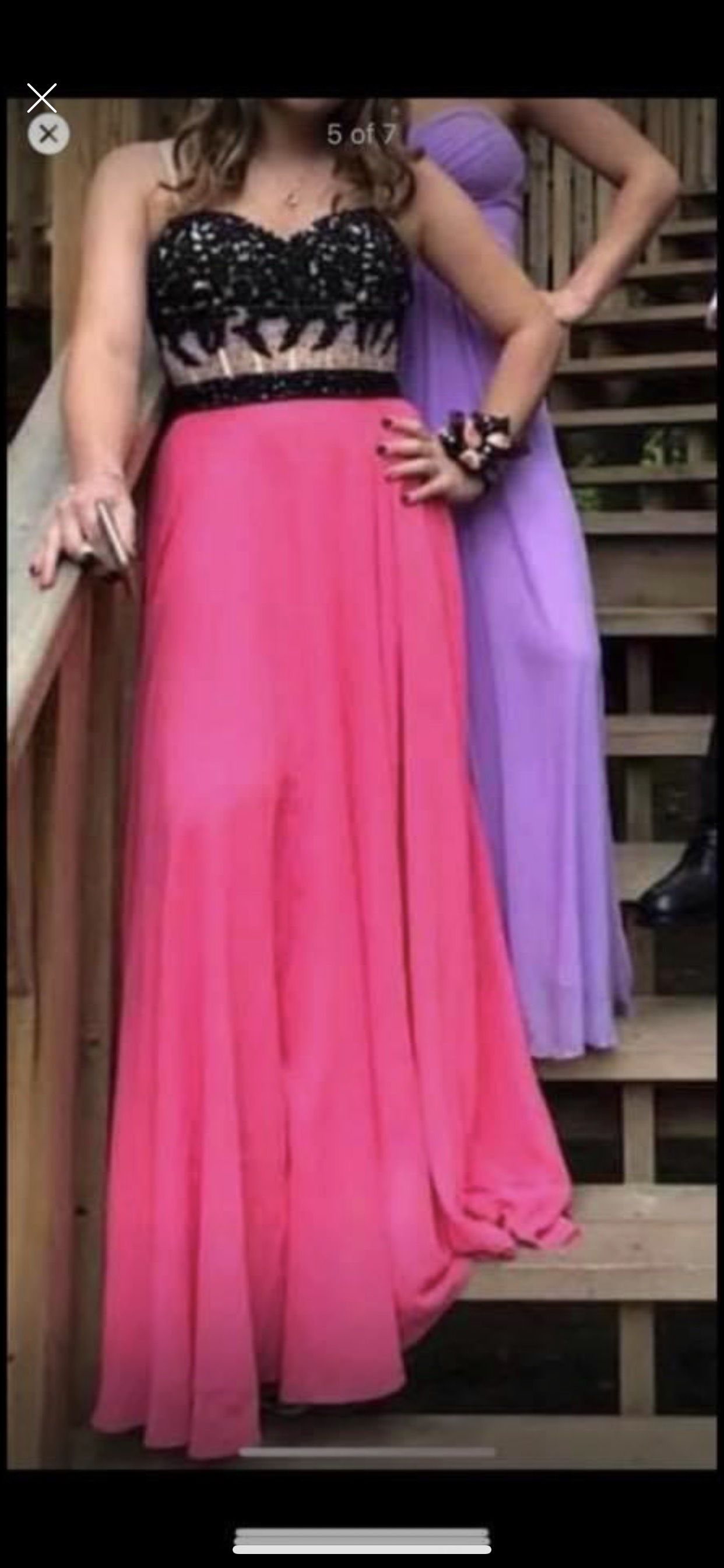 Size 8 Prom Strapless Hot Pink Floor Length Maxi on Queenly