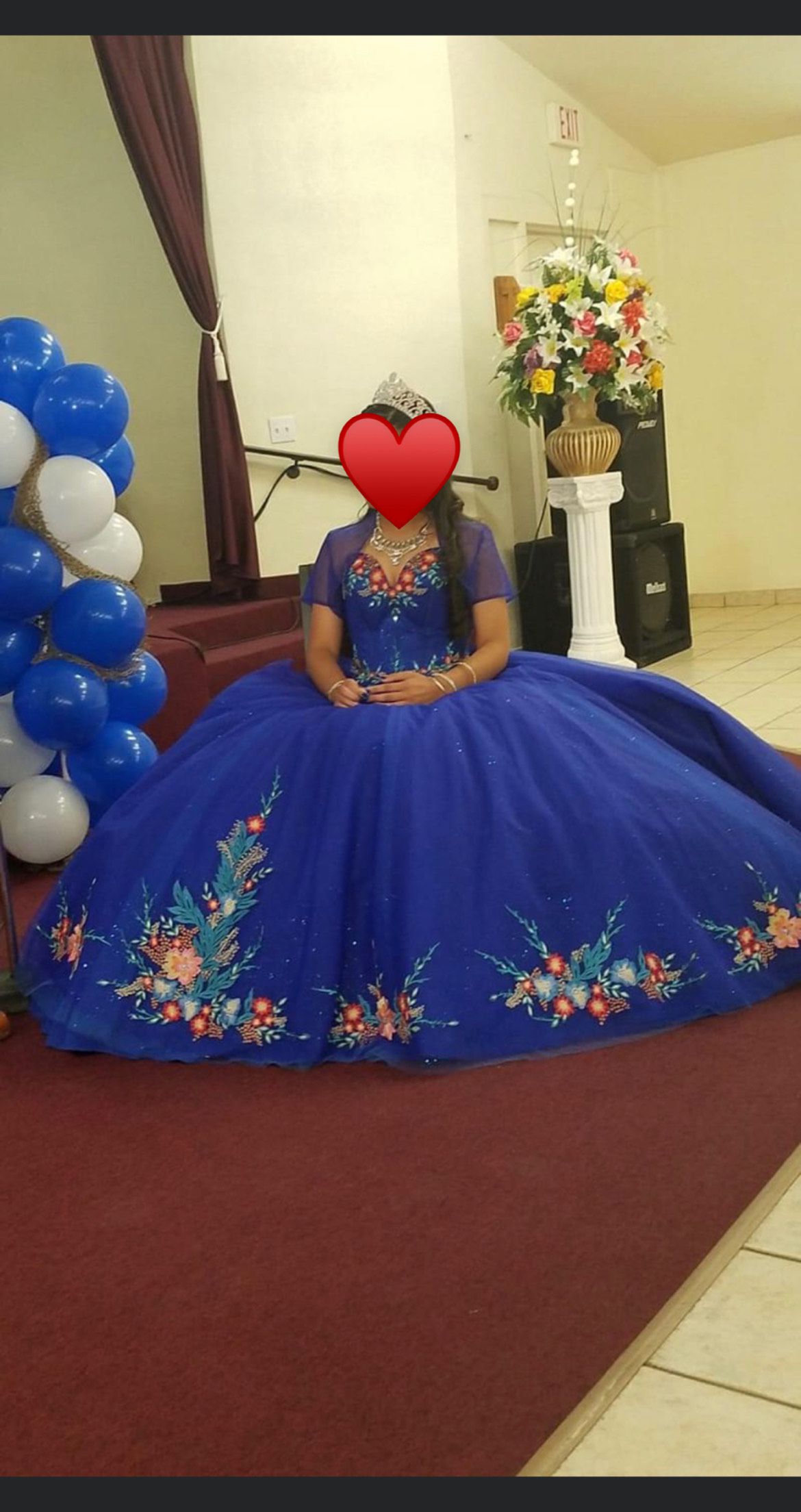 Quinceañera collection Size 14 Royal Blue Ball Gown on Queenly