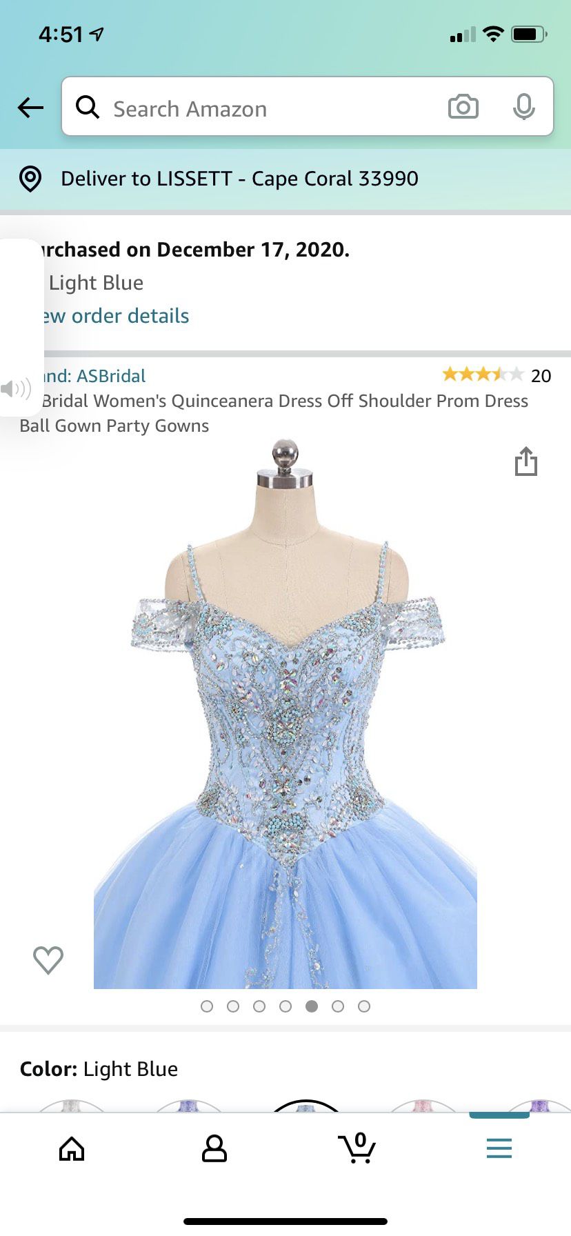 Size 6 Off The Shoulder Blue Ball Gown on Queenly