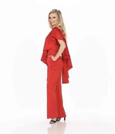 Size 4 Pageant Red Formal Jumpsuit on Queenly