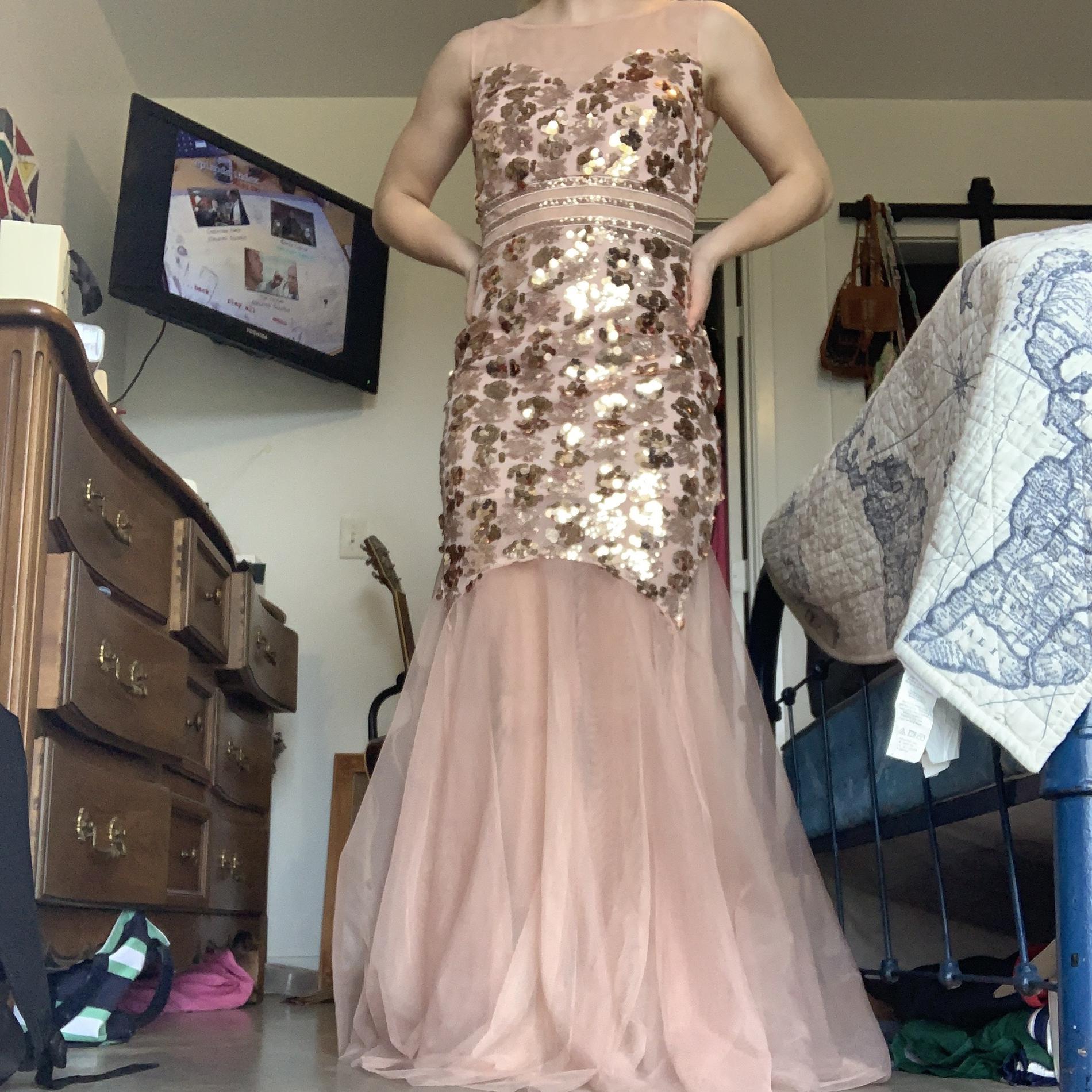 Ever Pretty Size 6 Prom Sequined Pink Mermaid Dress on Queenly