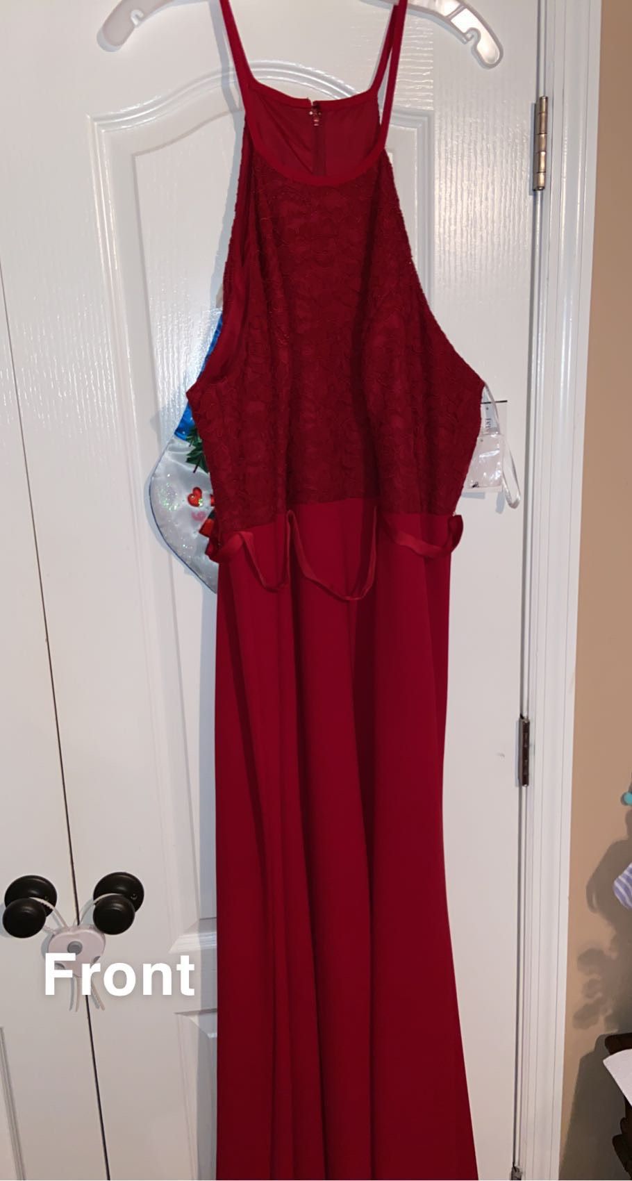 Plus Size 24 Prom Red Floor Length Maxi on Queenly