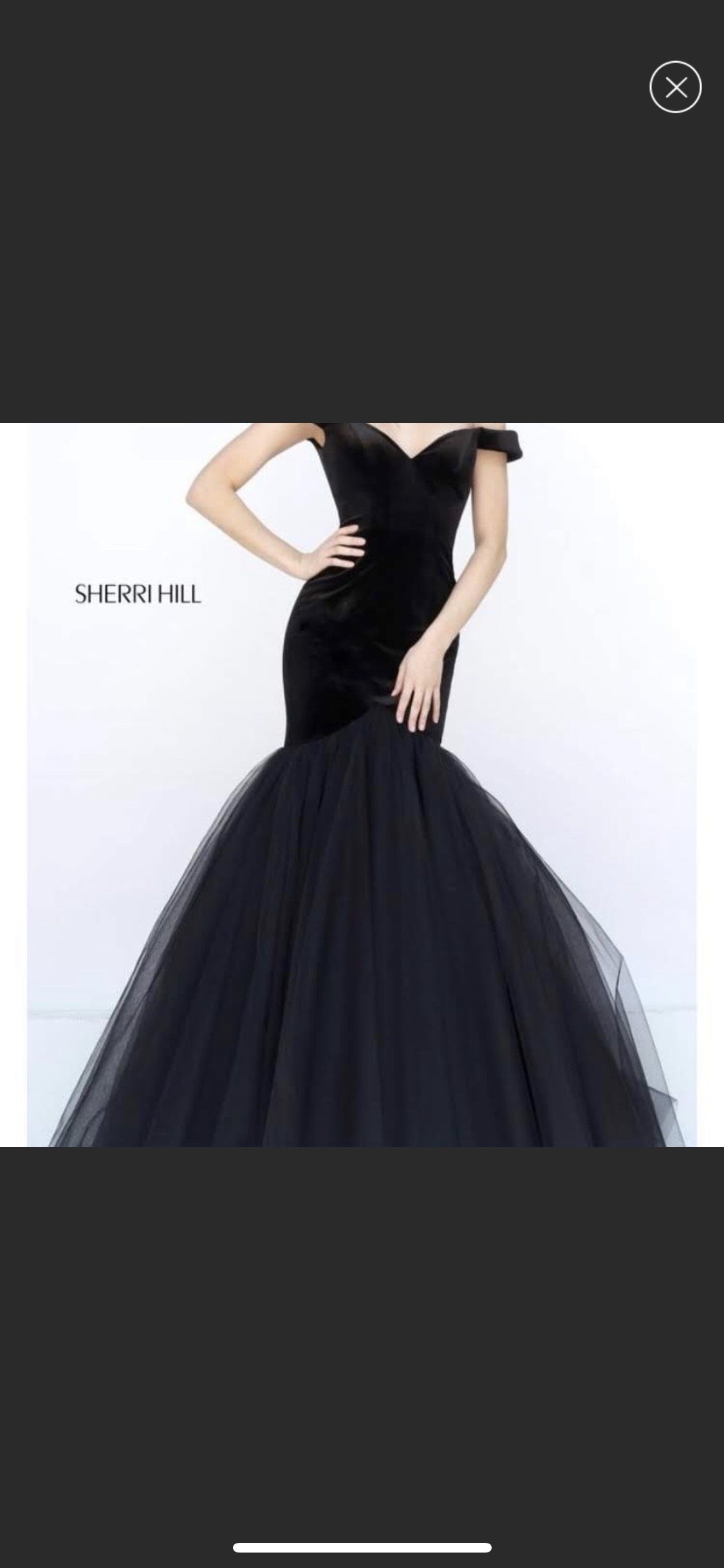 Sherri Hill Size 8 Prom Off The Shoulder Velvet Black Mermaid Dress on Queenly