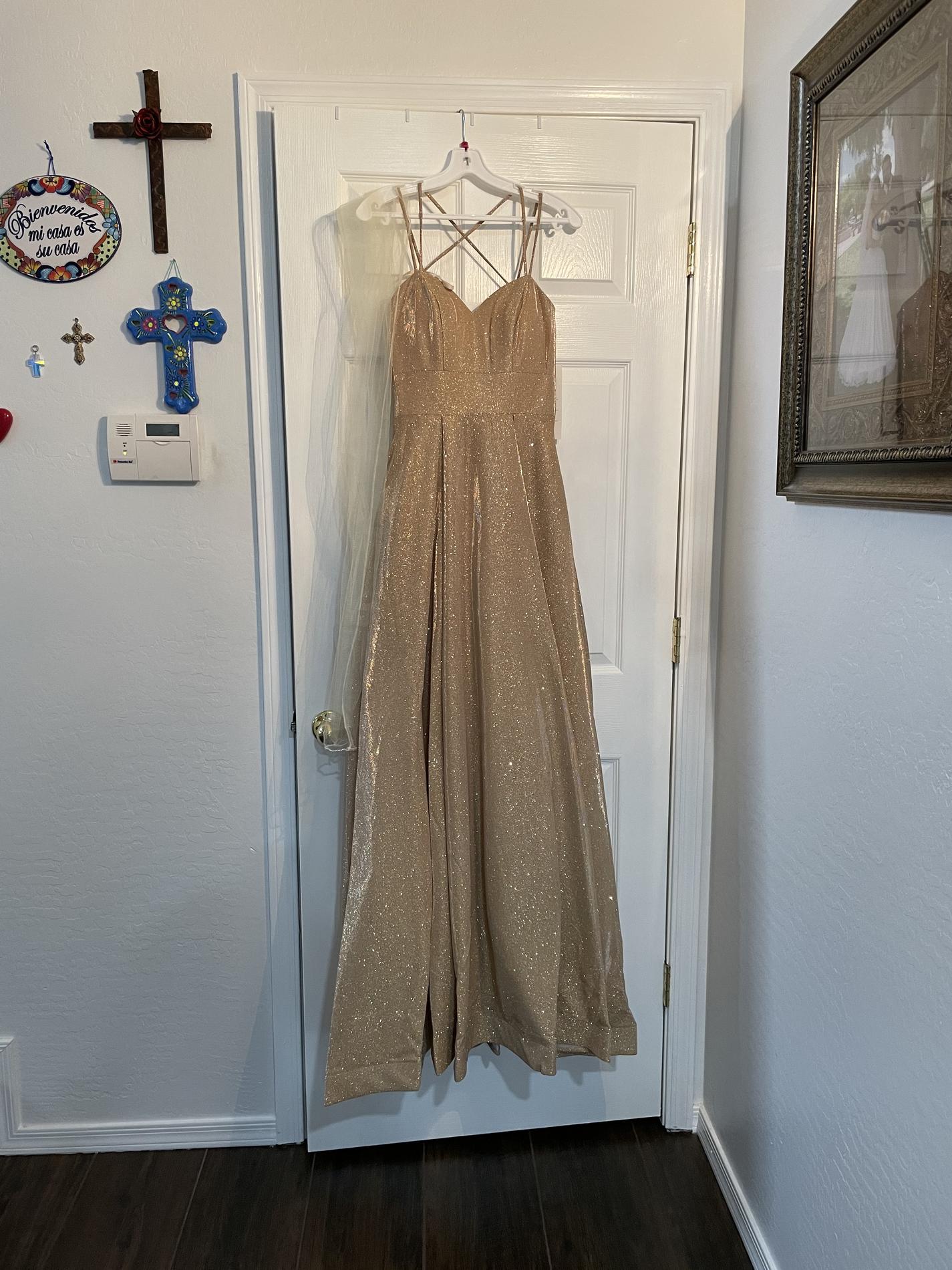 Size 0 Prom Gold Ball Gown on Queenly