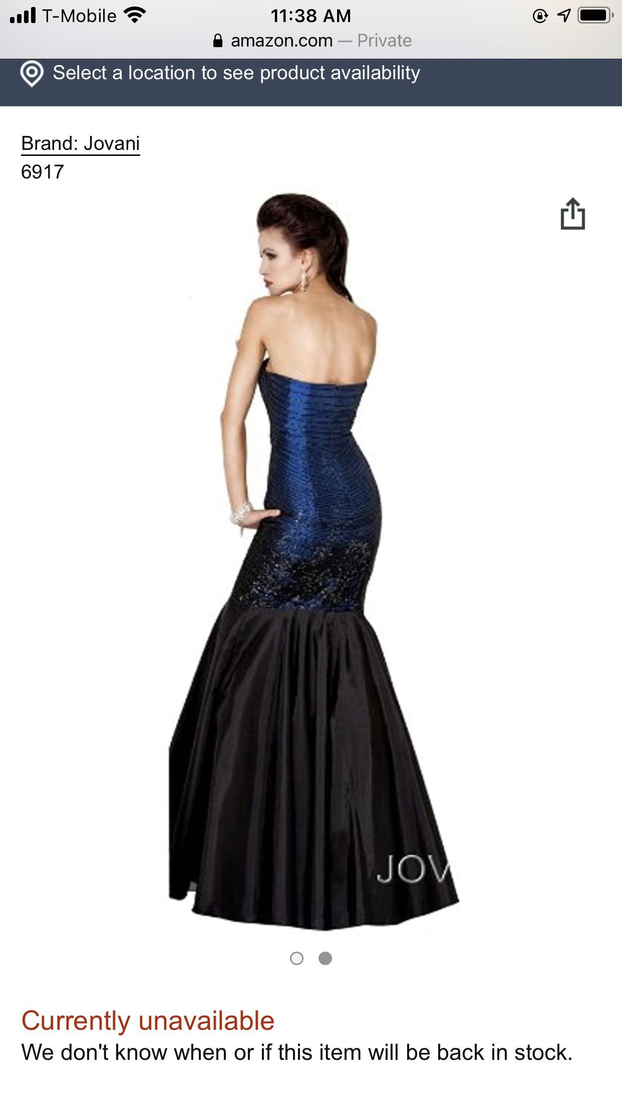 Size 10 Prom Strapless Navy Blue Mermaid Dress on Queenly