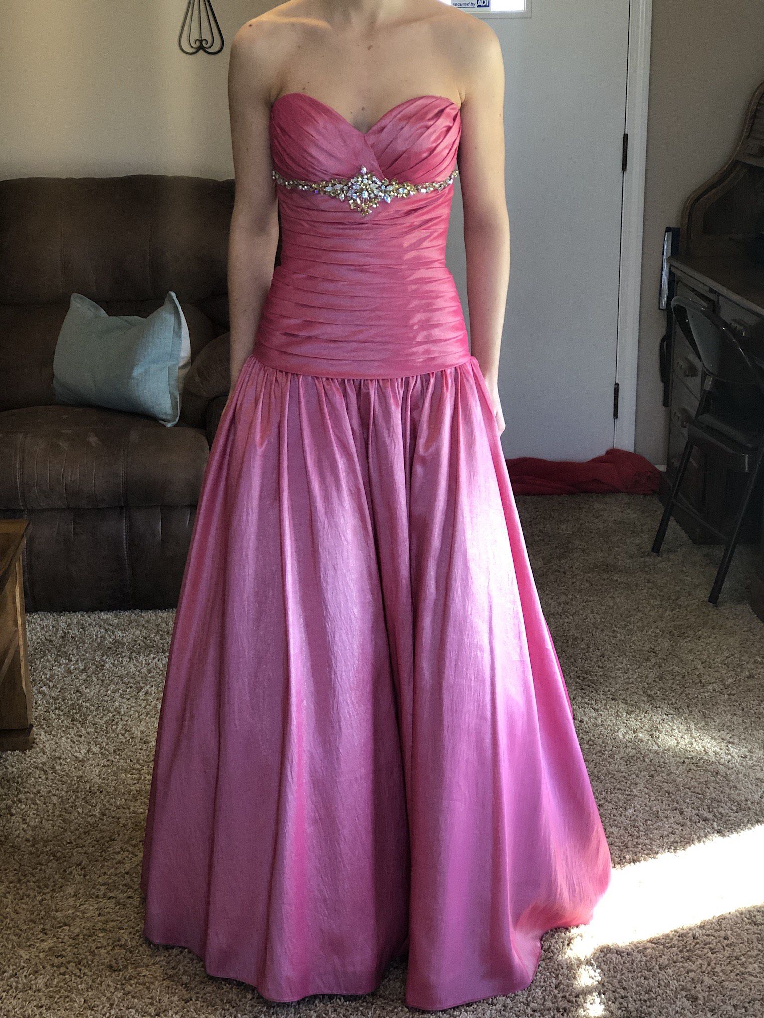 Size 00 Prom Strapless Pink A-line Dress on Queenly