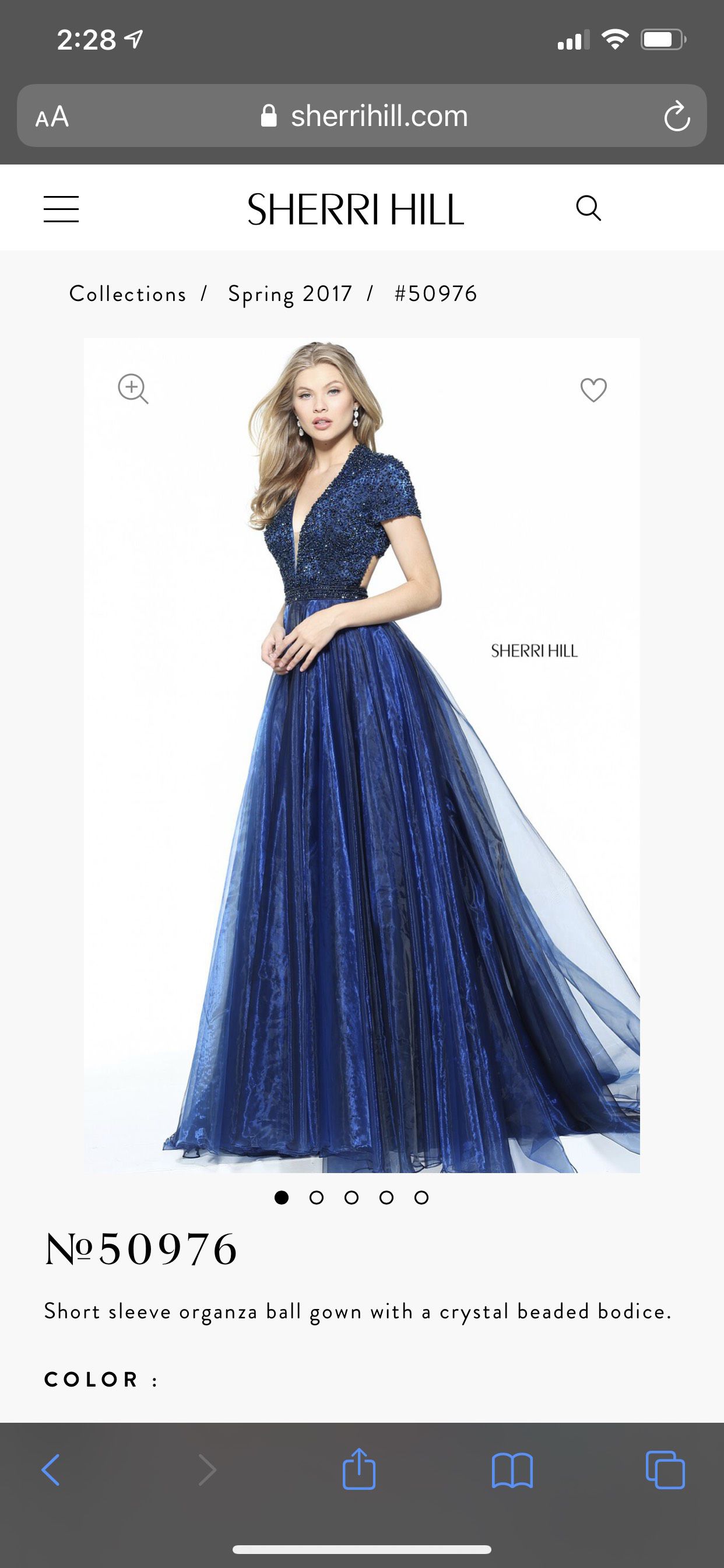 Size 8 Prom Plunge Navy Blue Ball Gown on Queenly