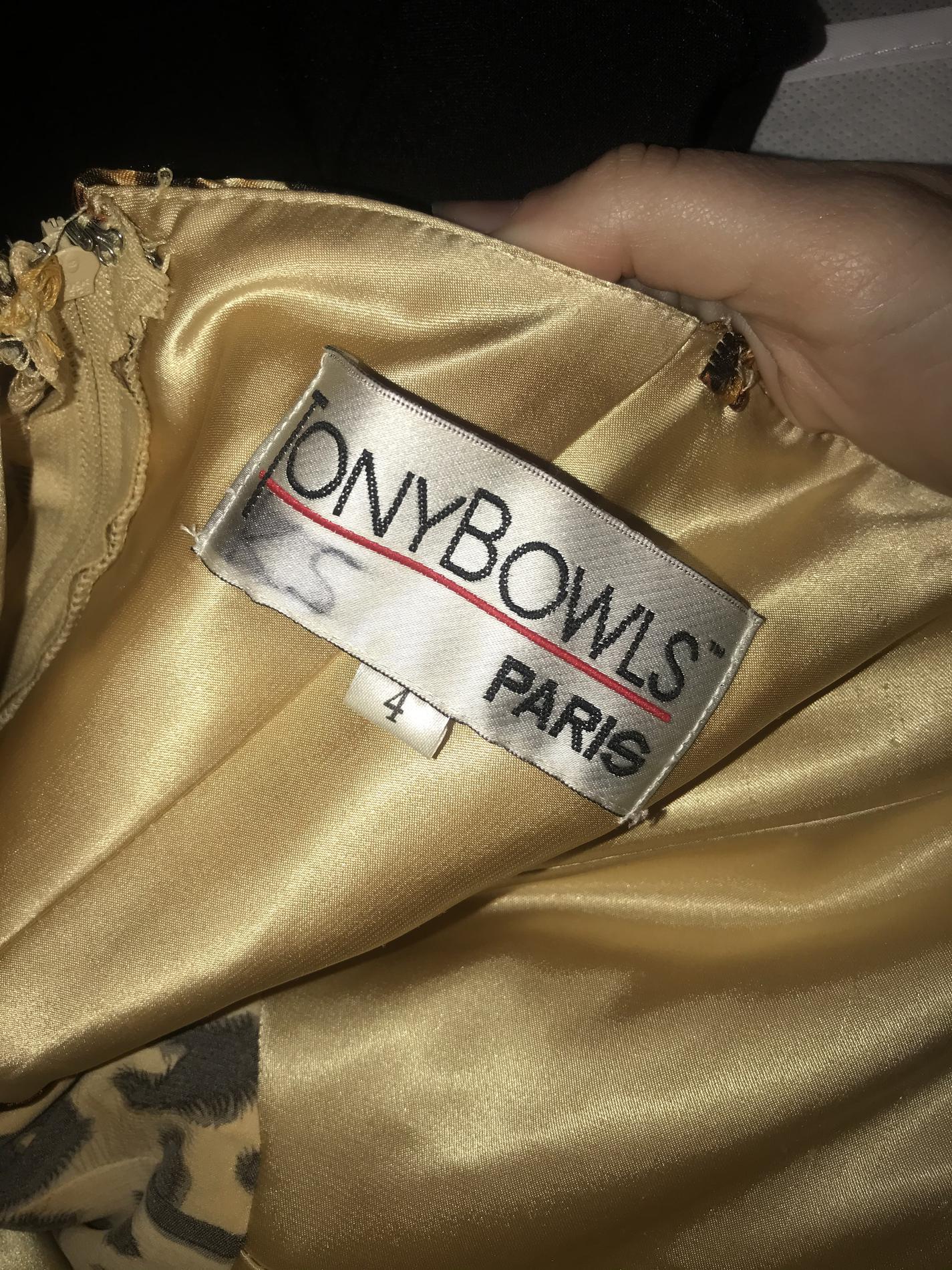 Tony Bowls Size 4 Prom One Shoulder Gold Side Slit Dress on Queenly