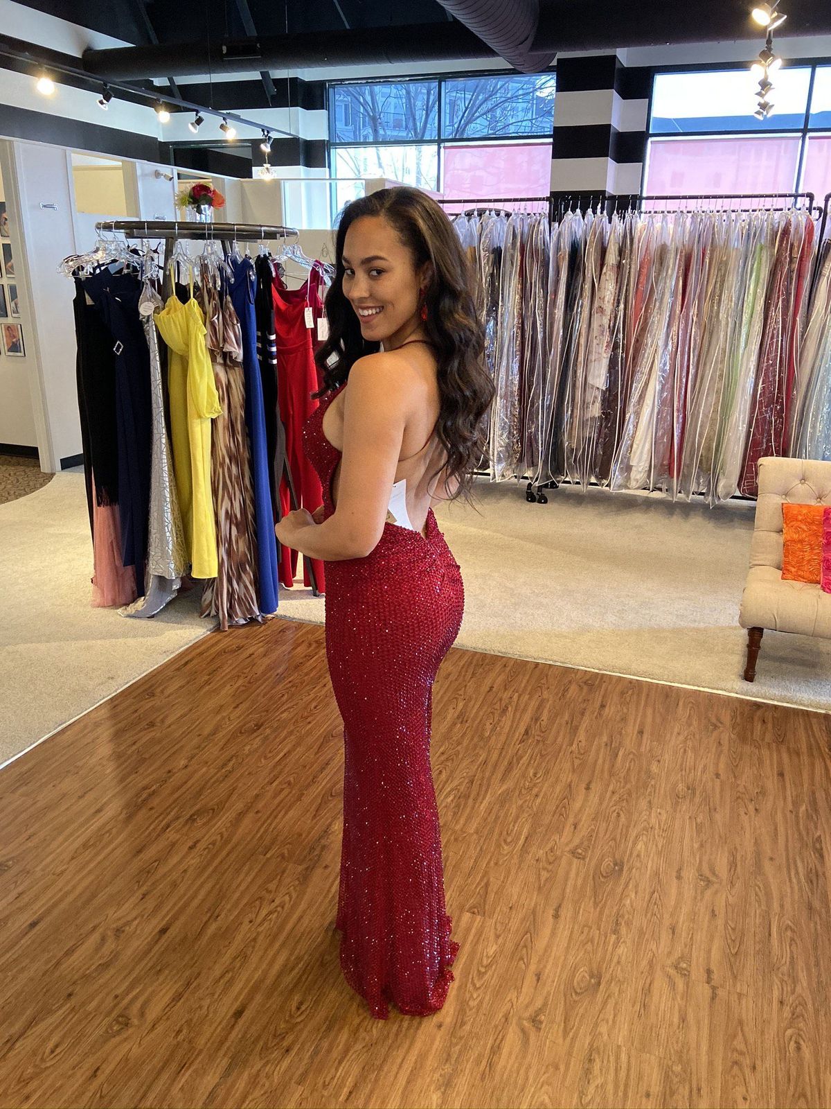 Portia and Scarlett Size 6 Prom Red Floor Length Maxi on Queenly