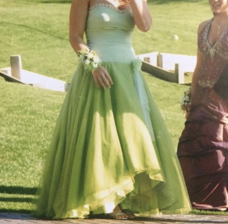 Size 10 Prom Light Green Ball Gown on Queenly