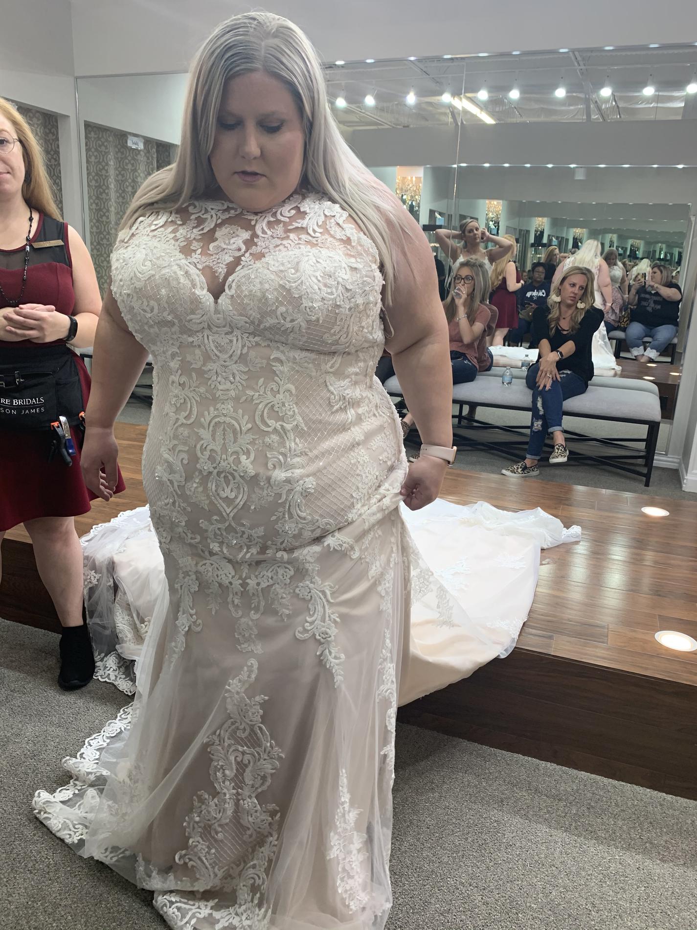 Maggie Sottero Plus Size 28 Wedding Lace White Mermaid Dress on Queenly