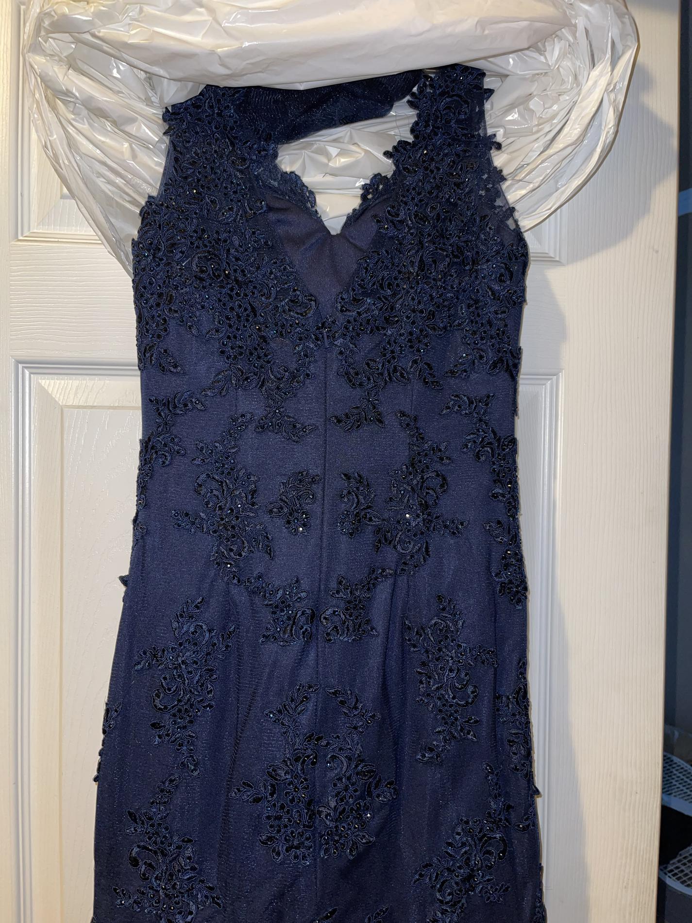 Size 2 Prom Navy Blue Mermaid Dress on Queenly