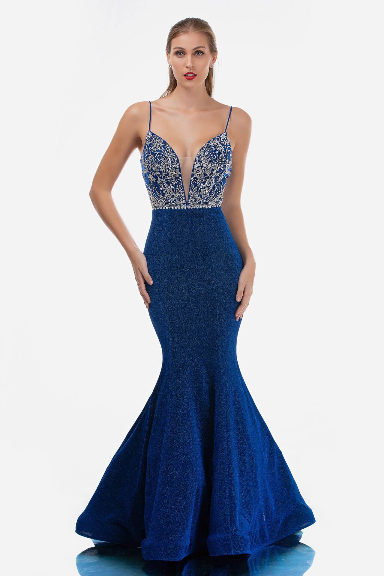 Style 3160 Nina Canacci Size 14 Prom Royal Blue Mermaid Dress on Queenly