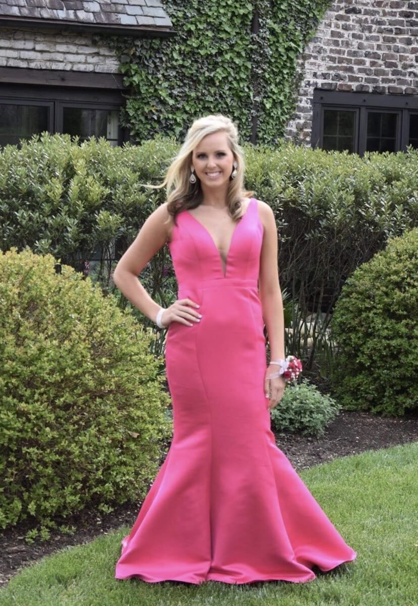 Sherri Hill Size 6 Pageant Plunge Hot Pink Mermaid Dress on Queenly