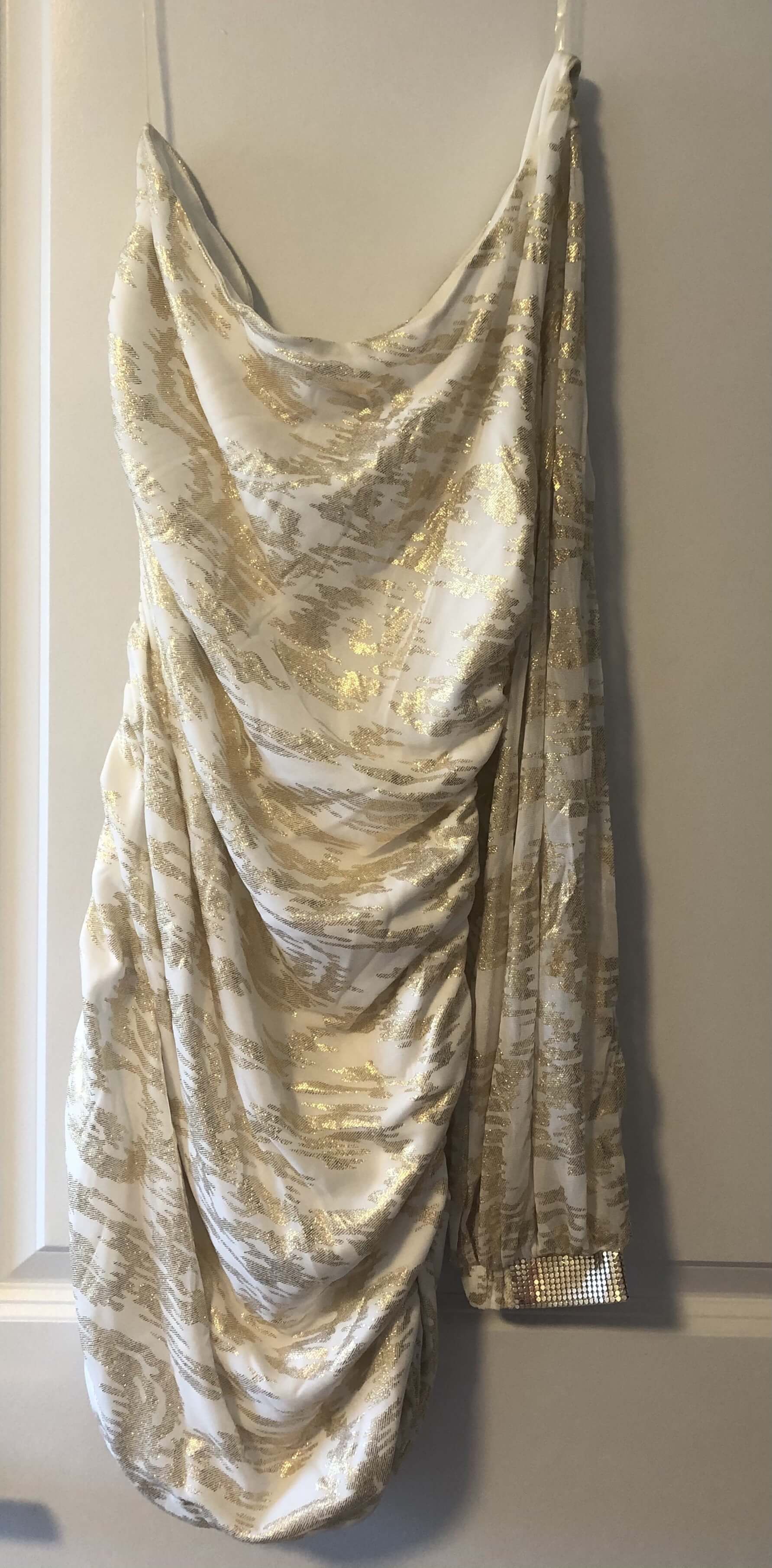 Size 6 Gold Side Slit Dress on Queenly