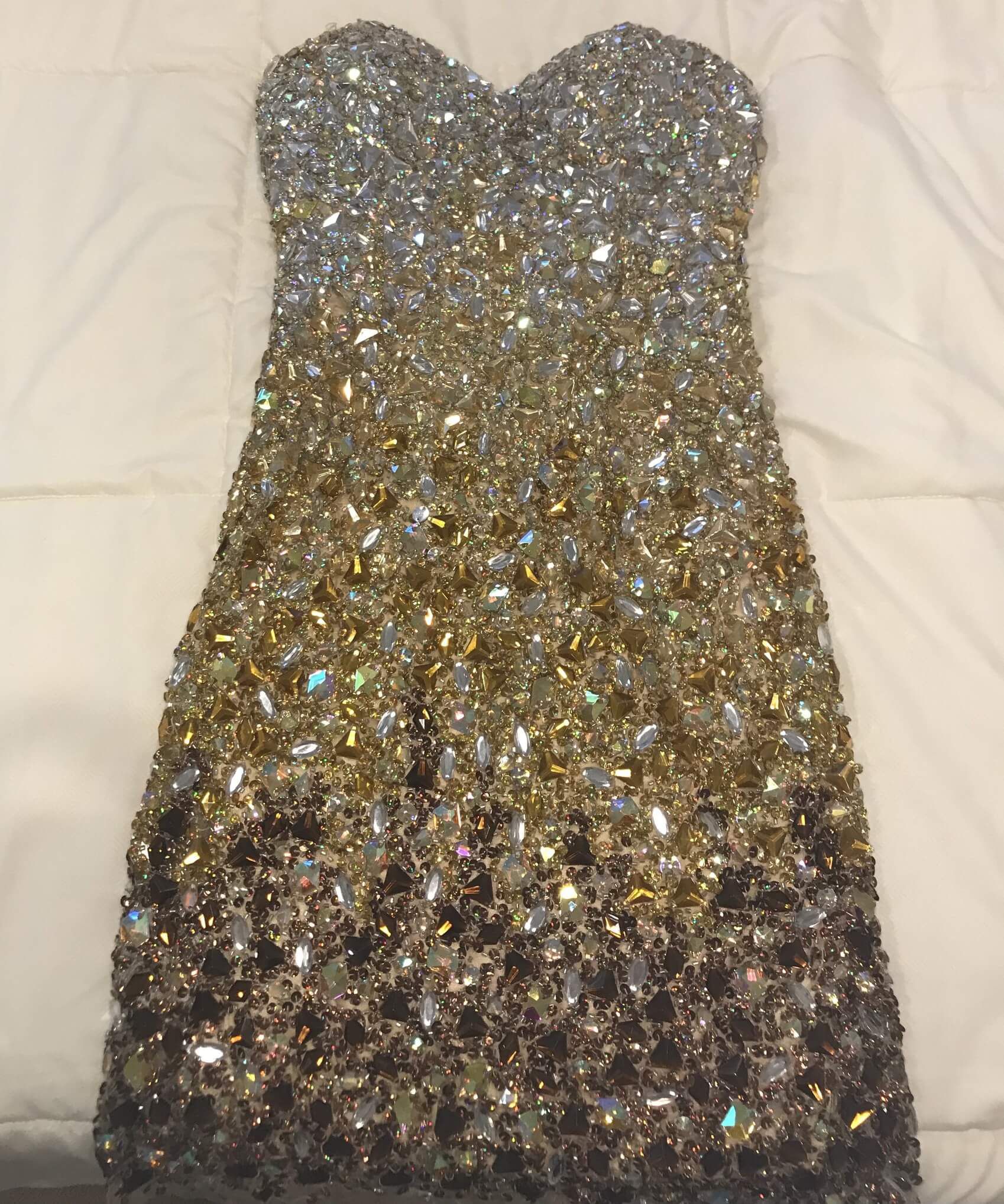 Jovani Size 4 Nightclub Strapless Multicolor Cocktail Dress on Queenly