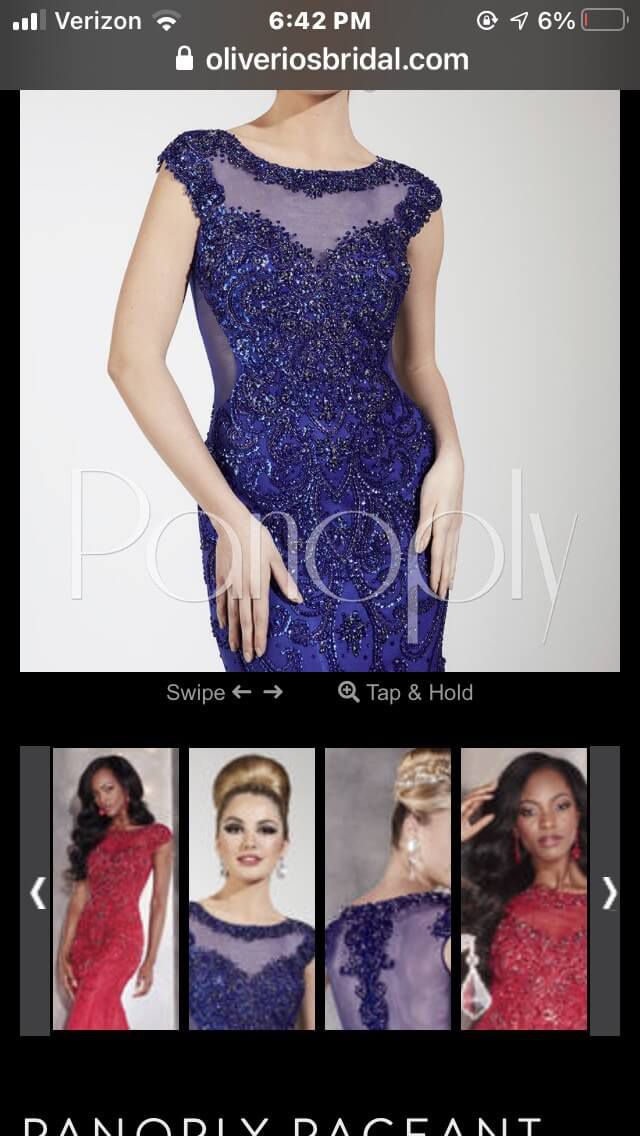 Panoply Size 0 Prom Cap Sleeve Sequined Royal Blue Mermaid Dress on Queenly