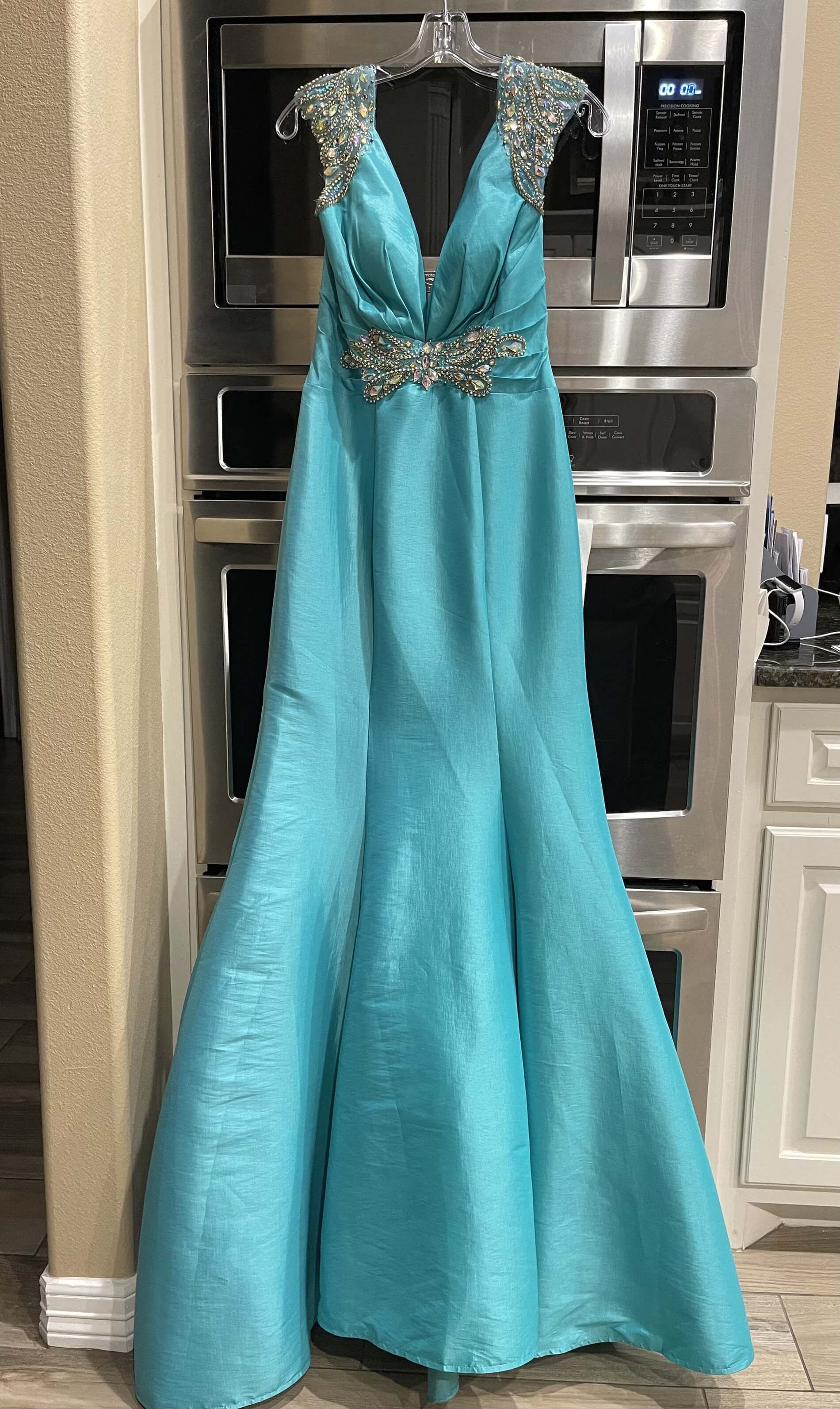 Size 6 Pageant Blue Mermaid Dress on Queenly