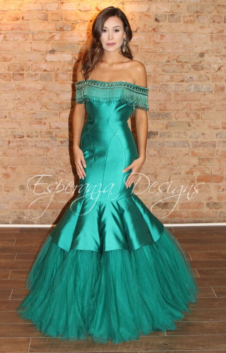 Rachel Allan Size 6 Green Mermaid Dress on Queenly