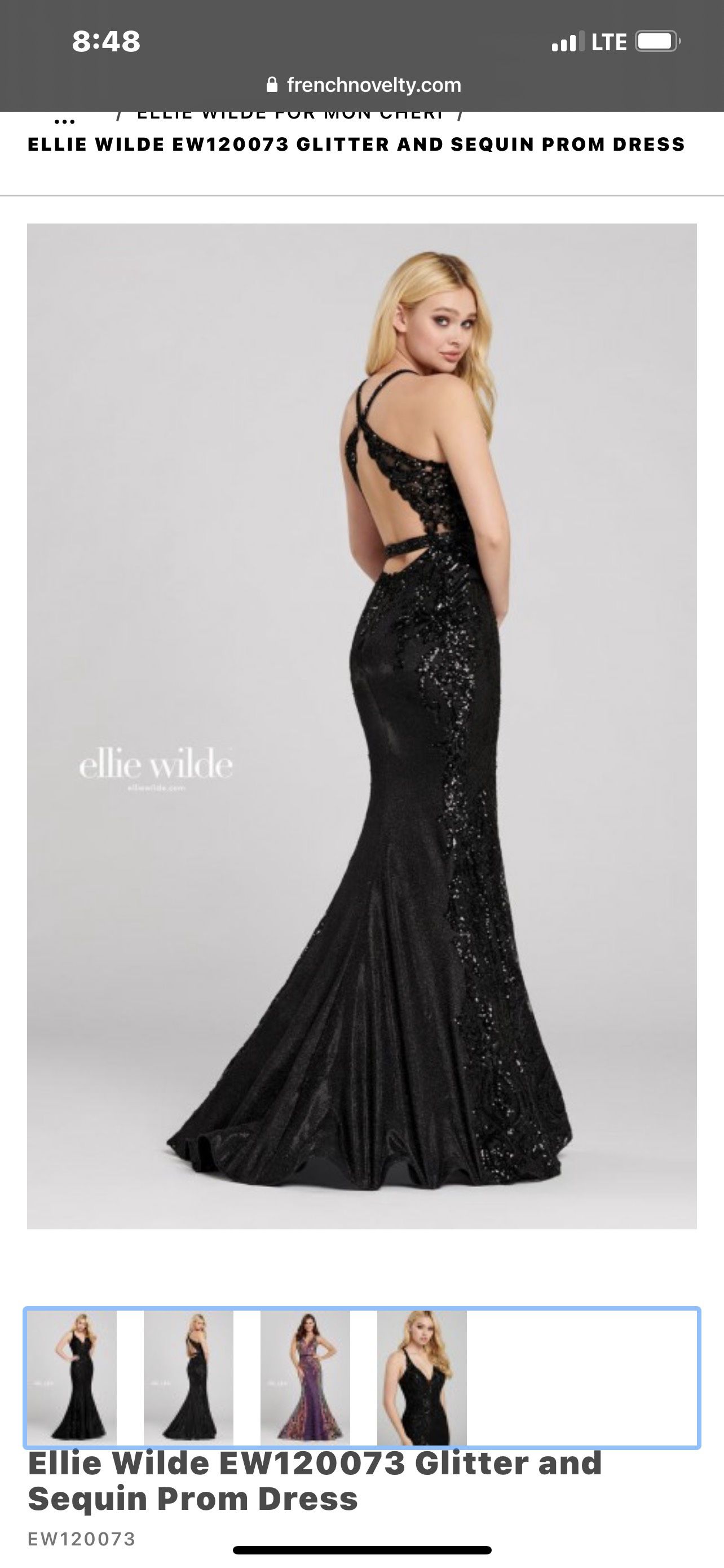 Ellie Wilde Black Size 4 Pageant Prom Mermaid Dress on Queenly