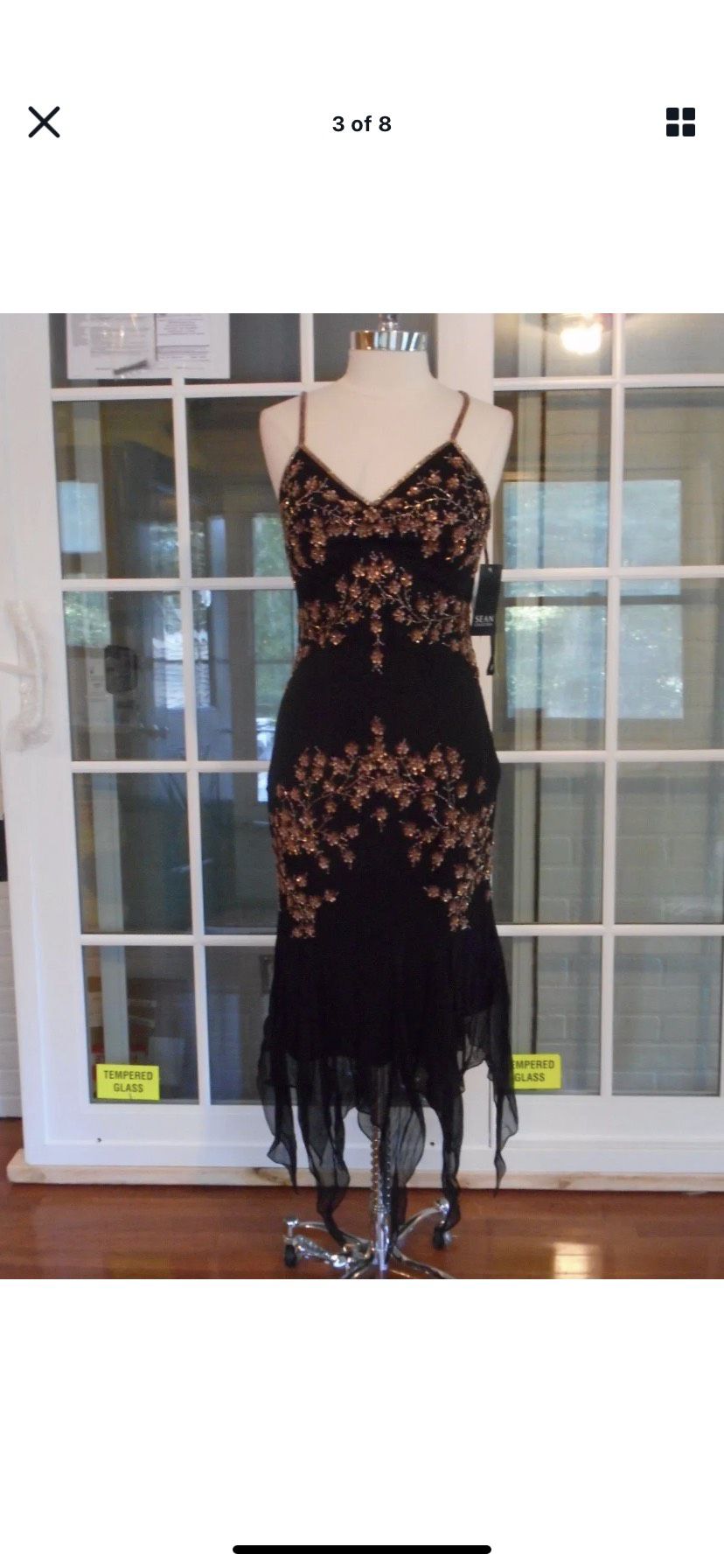 Size 12 Sequined Black Cocktail Dress on Queenly