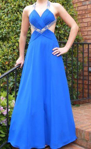 David's Bridal Size 2 Prom Royal Blue A-line Dress on Queenly