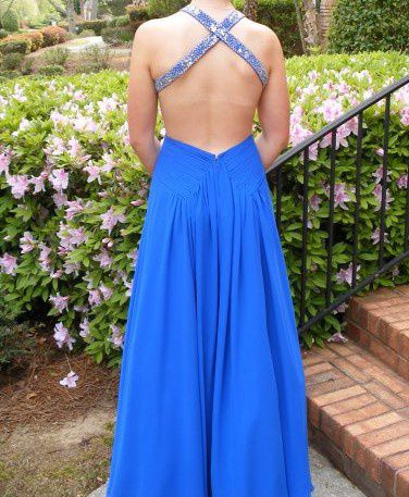 David's Bridal Size 2 Prom Royal Blue A-line Dress on Queenly