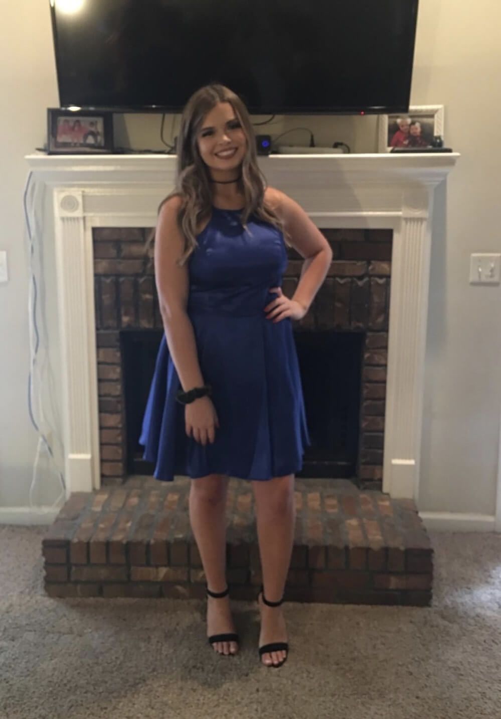 Size 8 Homecoming Royal Blue A-line Dress on Queenly