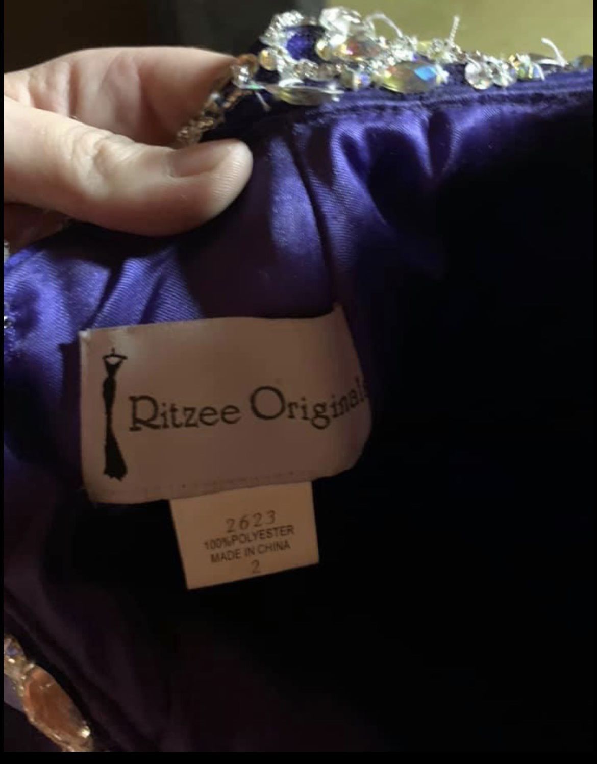 Ritzee Size 0 Prom Satin Purple Mermaid Dress on Queenly
