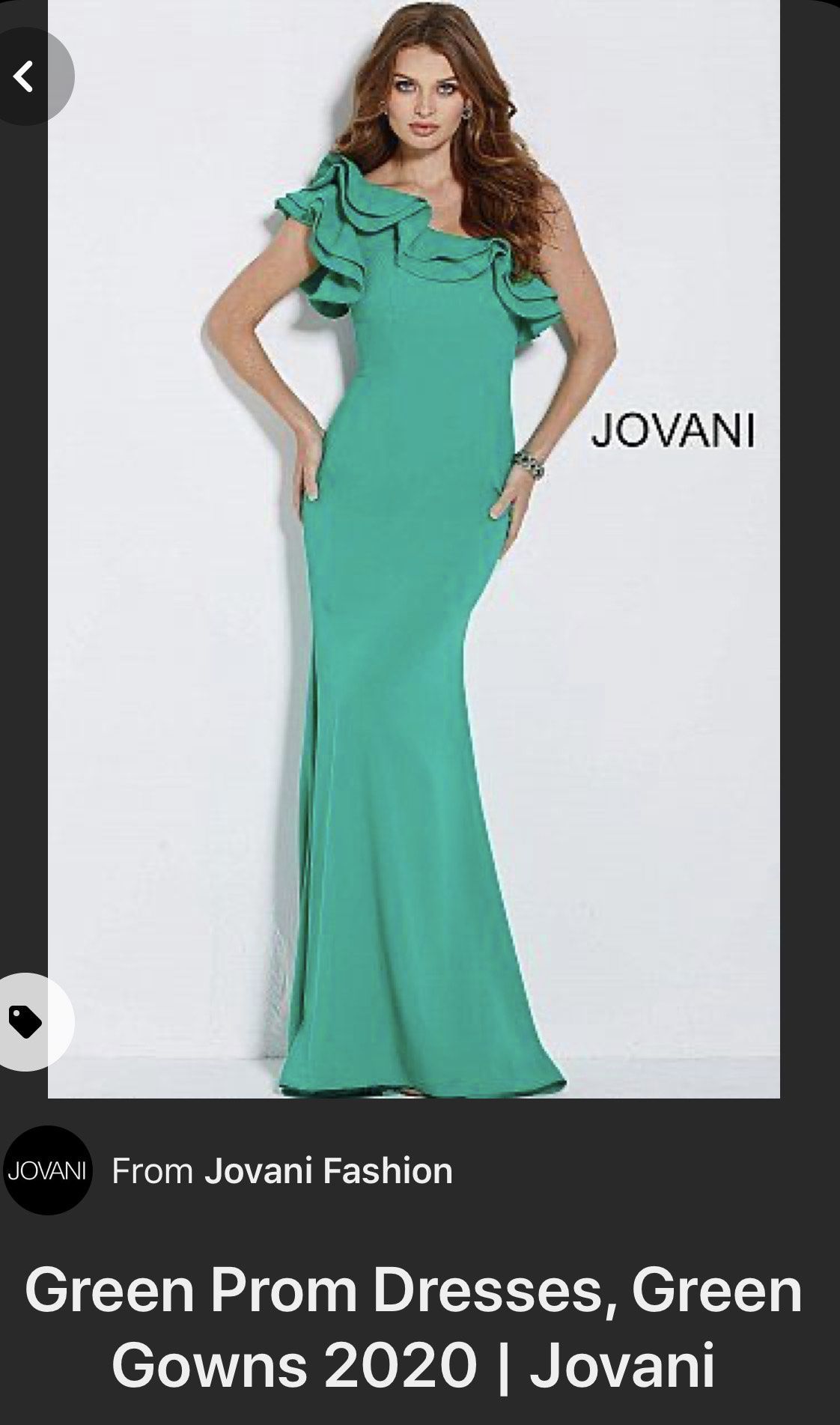 Jovani Green Size 0 Tall Height One Shoulder Prom Mermaid Dress on Queenly