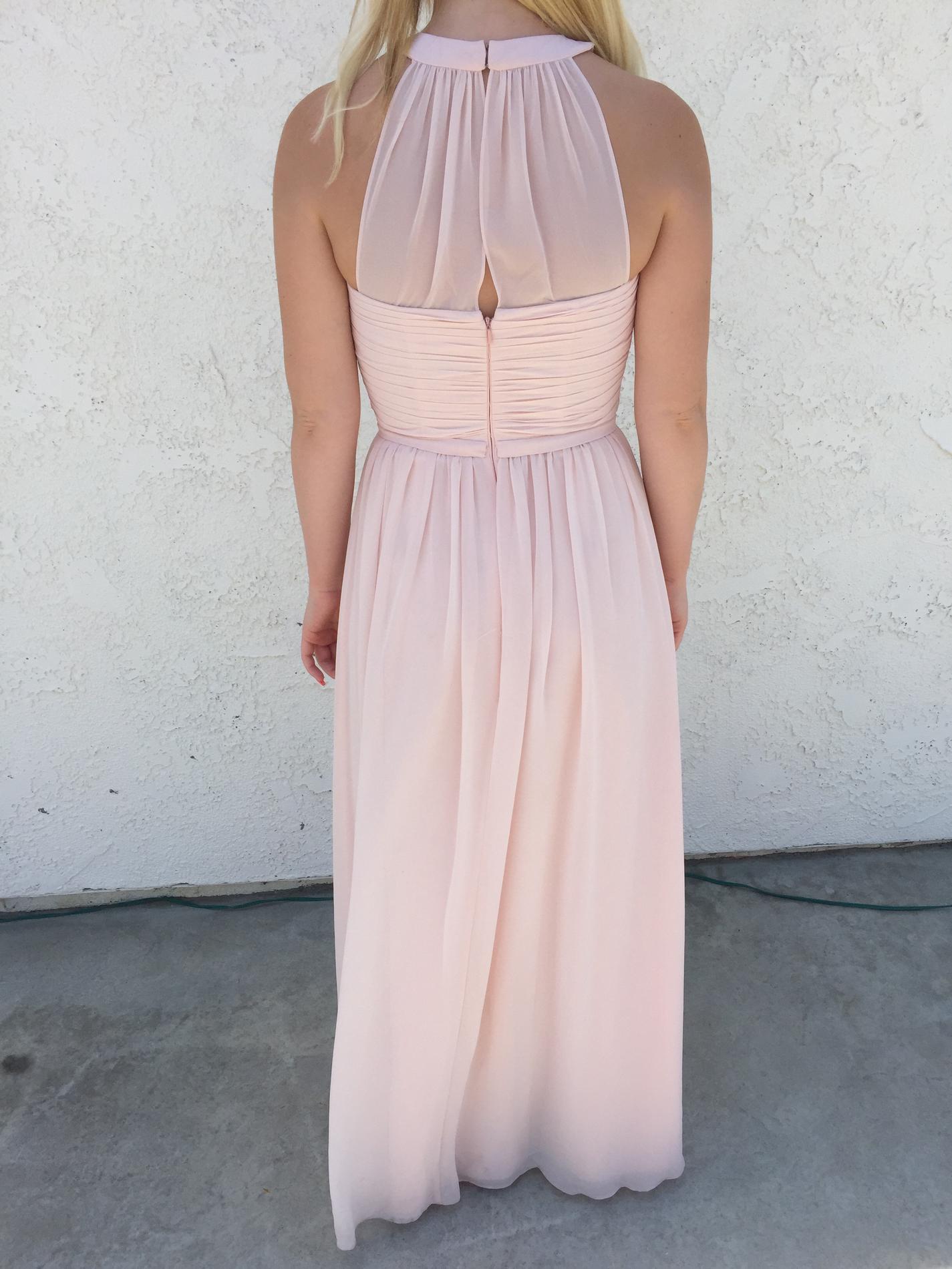 Size 2 Bridesmaid Halter Light Pink Floor Length Maxi on Queenly
