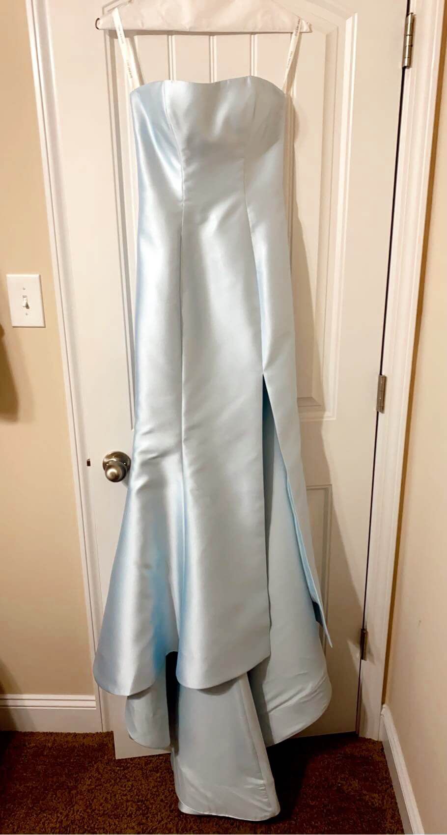 Sherri Hill Size 0 Prom Strapless Light Blue Mermaid Dress on Queenly