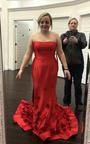 Sherri Hill Size 12 Prom Strapless Red Mermaid Dress on Queenly