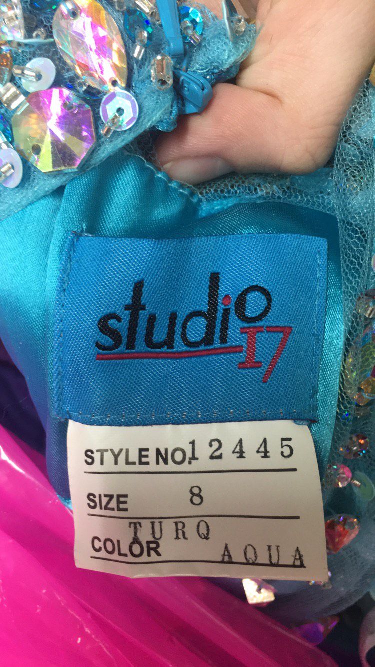 Studio 17 Size 8 Prom Sequined Light Blue A-line Dress on Queenly