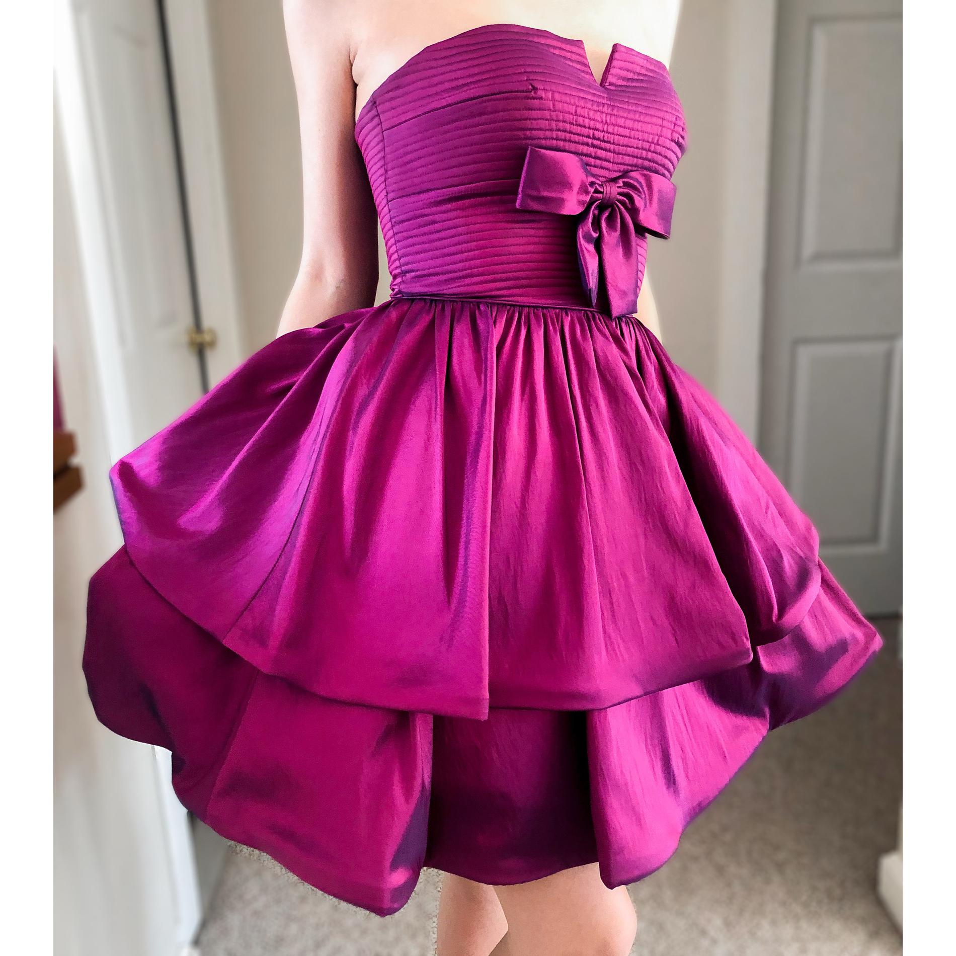 Sherri Hill Purple Size 4 Tall Height Strapless Cocktail Dress on Queenly