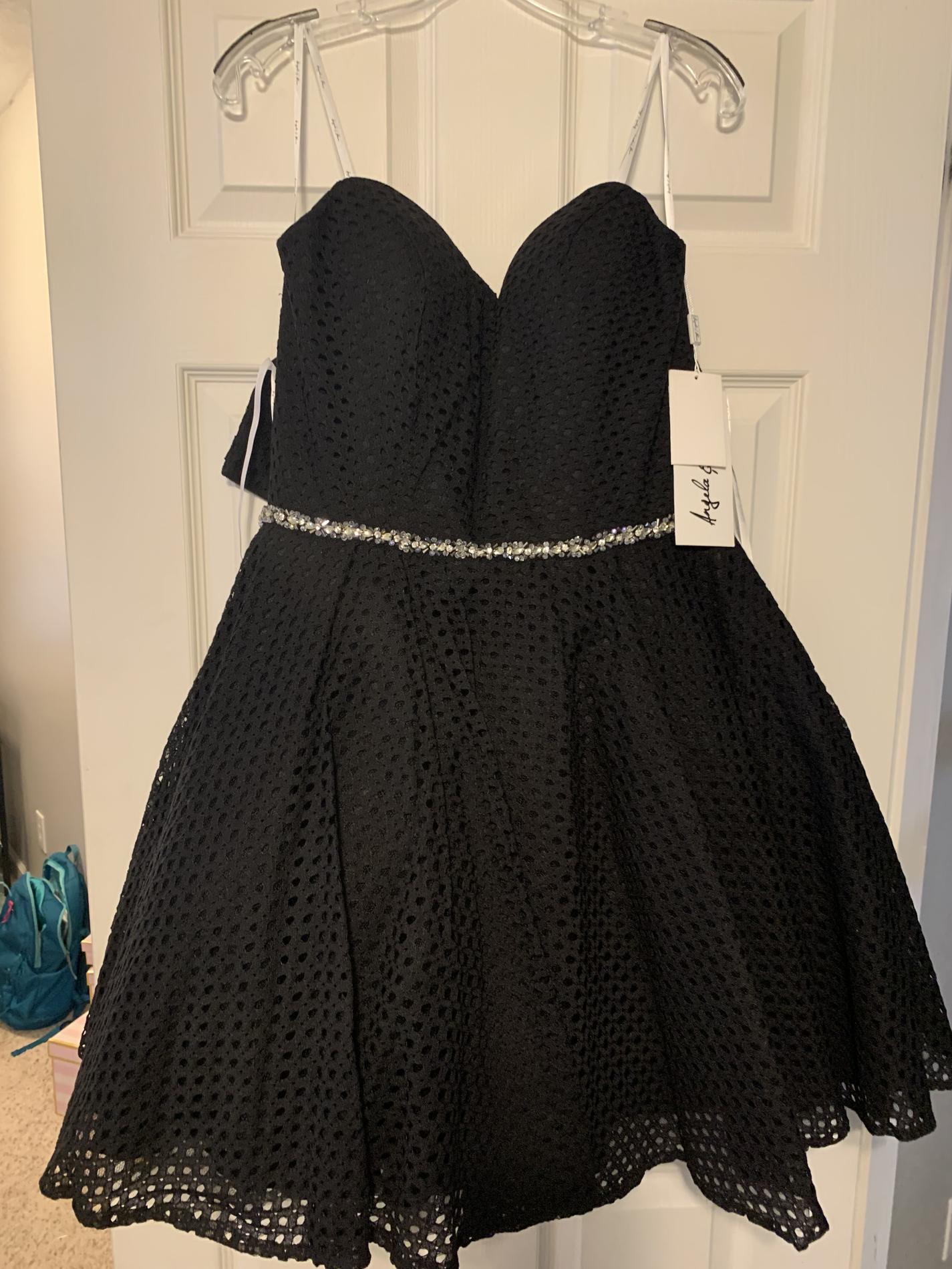 Angela and Alison Size 14 Homecoming Strapless Black Cocktail Dress on Queenly