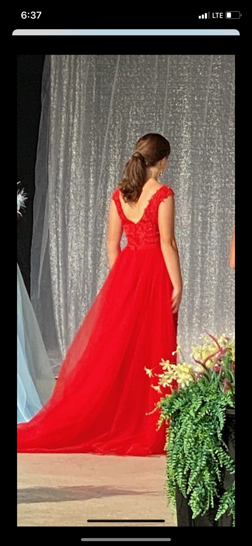 Sherri Hill Size 2 Prom Cap Sleeve Lace Red Dress With Train on Queenly