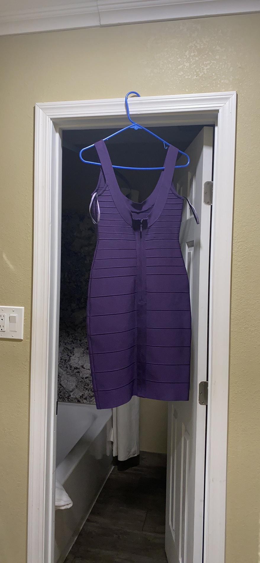 Herve Leger Size 4 Homecoming Purple Cocktail Dress on Queenly