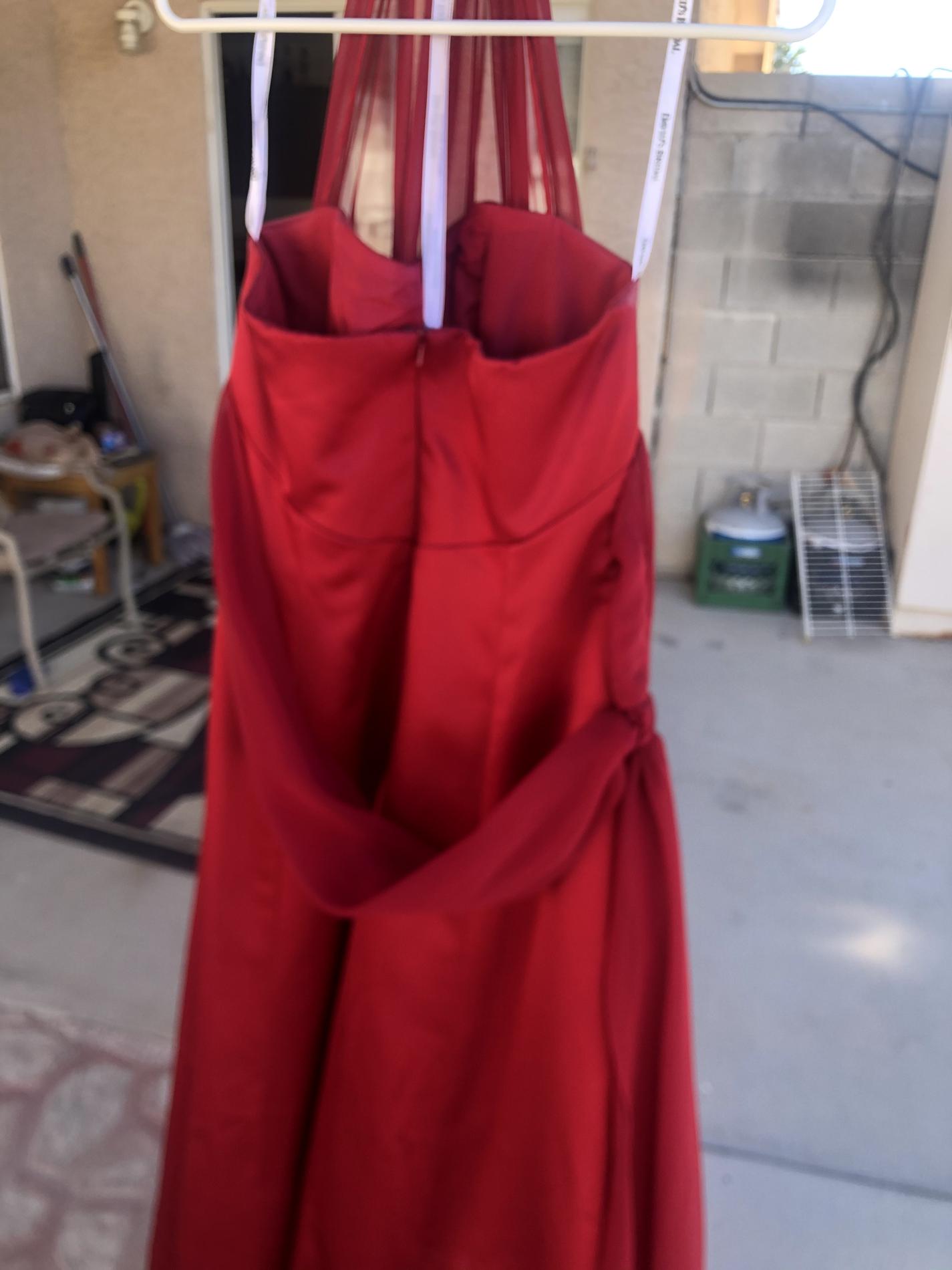 Size 10 Prom Halter Red Ball Gown on Queenly