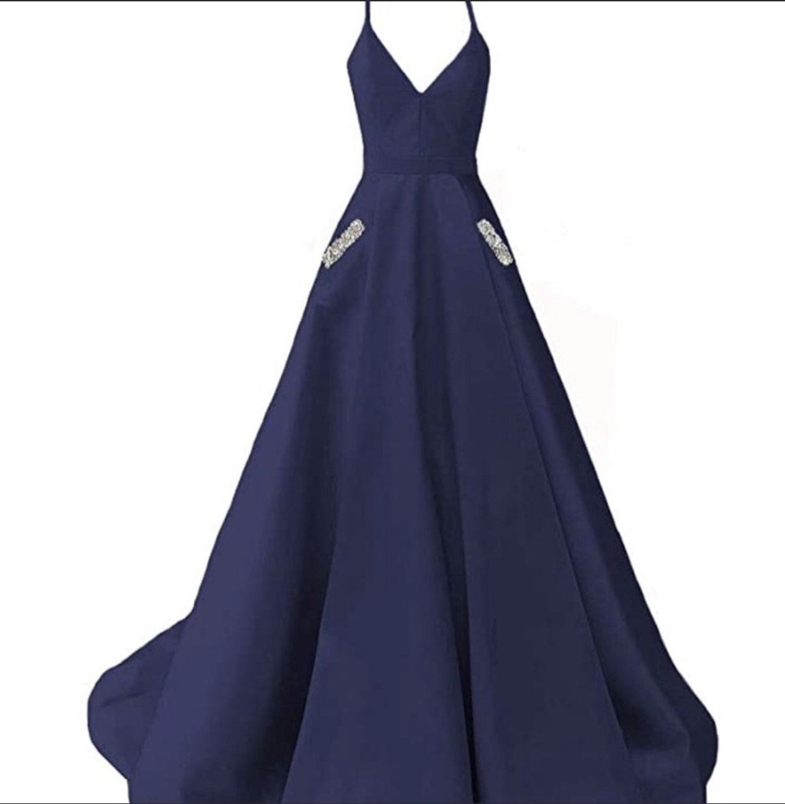 Size 4 Prom Navy Blue Ball Gown on Queenly
