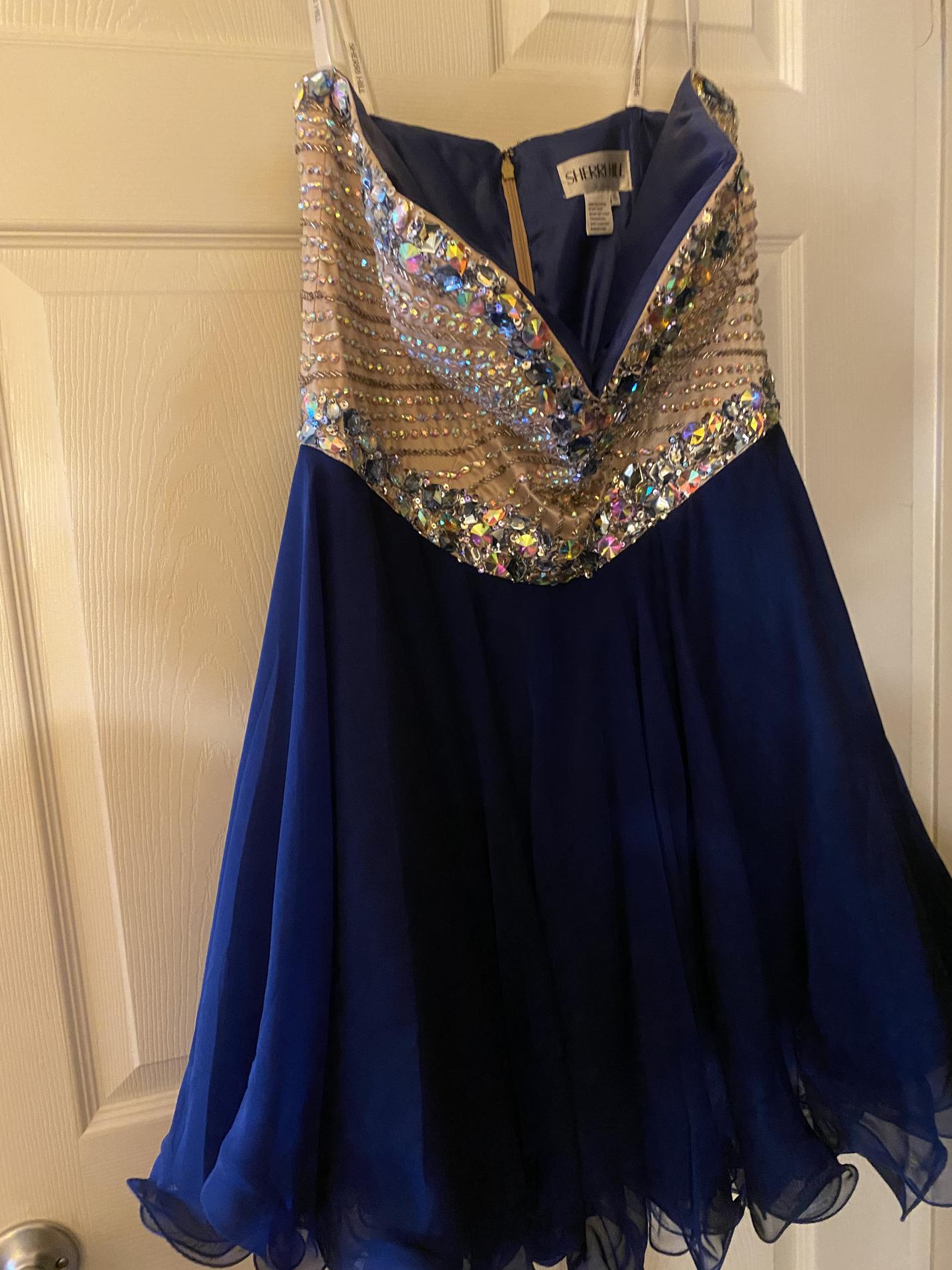 Sherri Hill Plus Size 16 Pageant Blue Cocktail Dress on Queenly