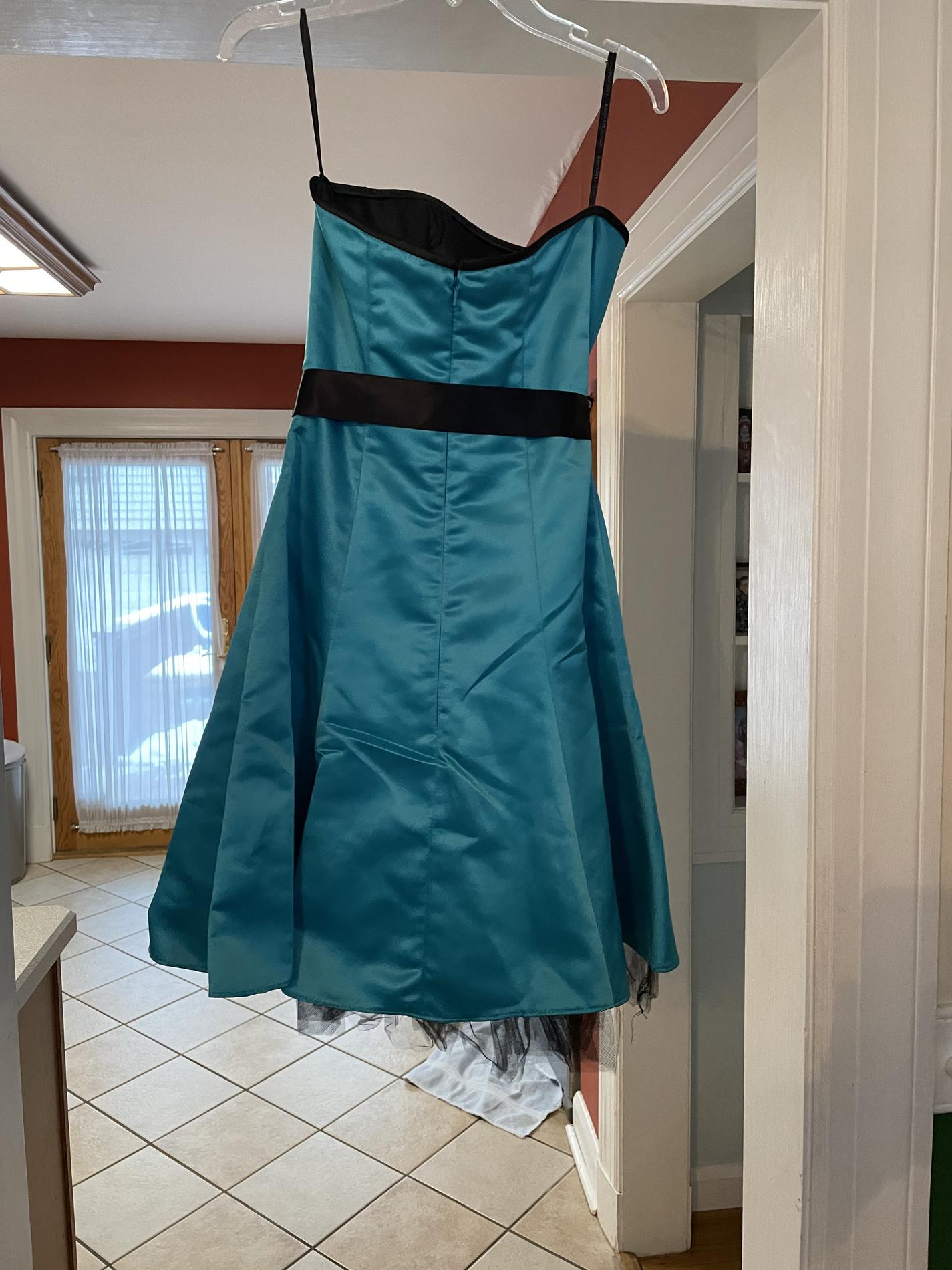 Jessica McClintock Size 0 Strapless Blue Cocktail Dress on Queenly