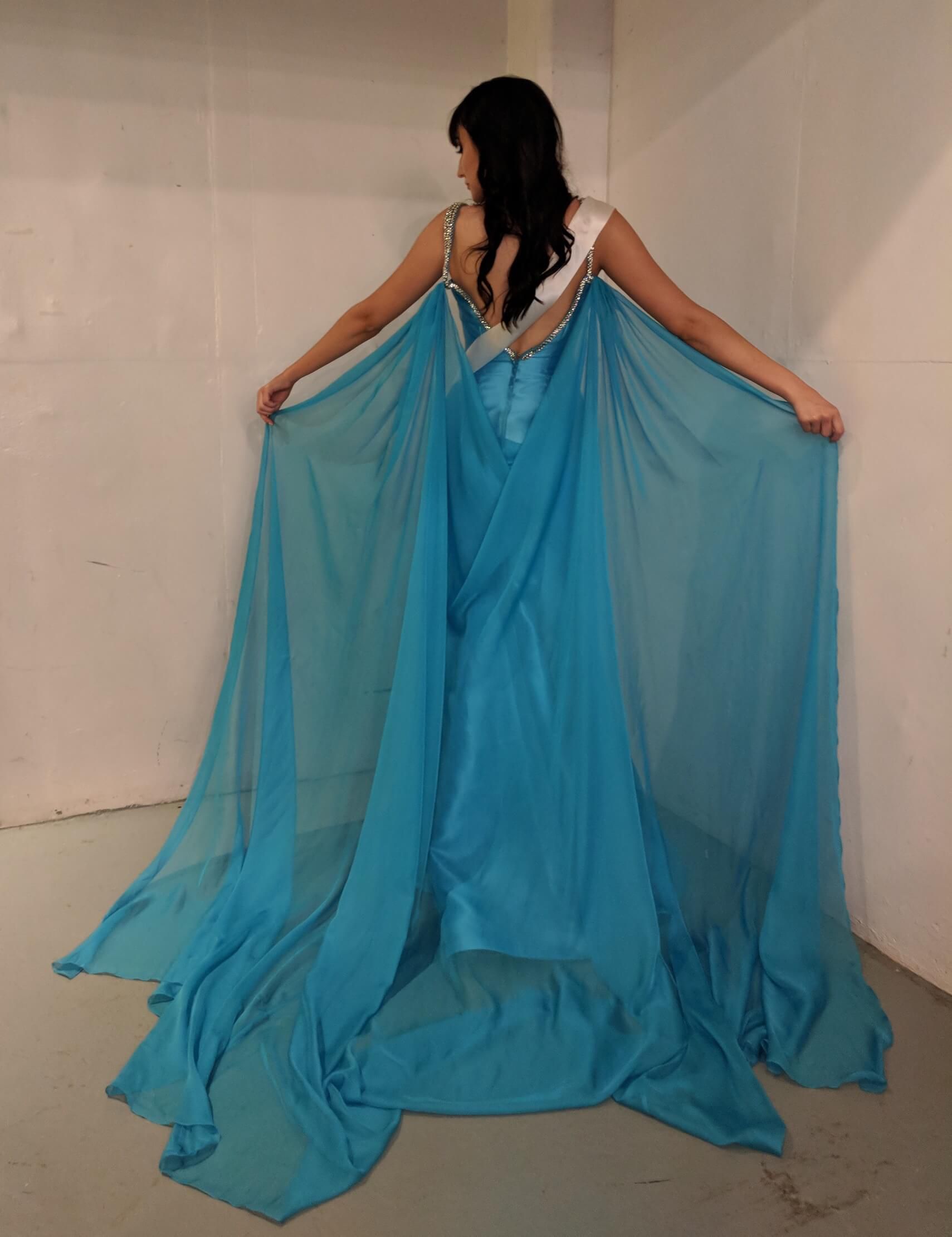 Ashley Lauren Size 4 Pageant Satin Light Blue Floor Length Maxi on Queenly