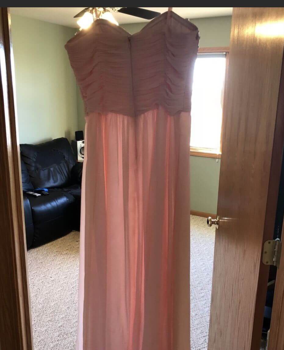 Alex & Sophia Size 14 Strapless Light Pink Floor Length Maxi on Queenly